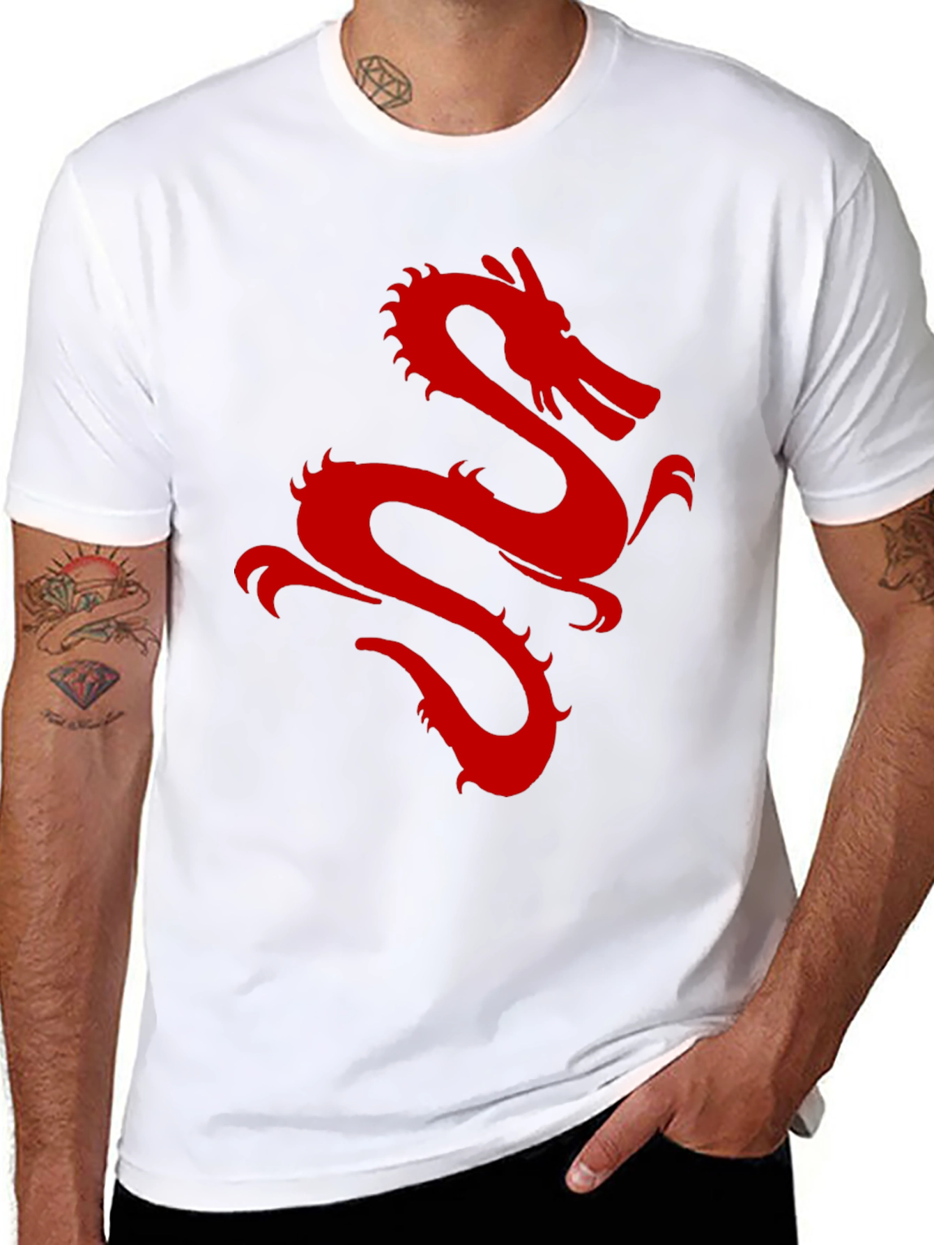 Red Dragon Graphic Black T-Shirt