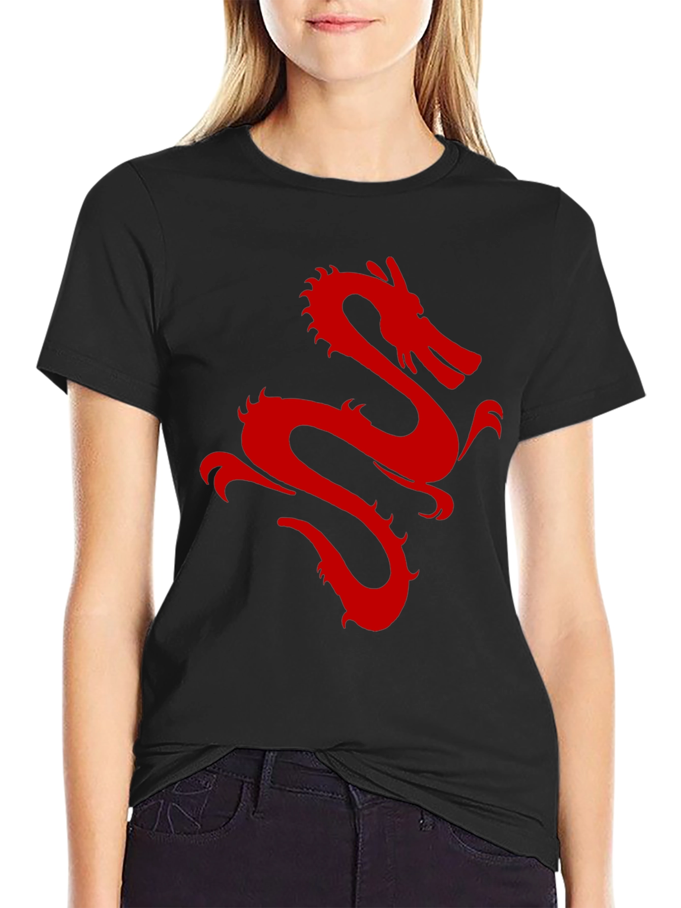 Red Dragon Graphic Black T-Shirt