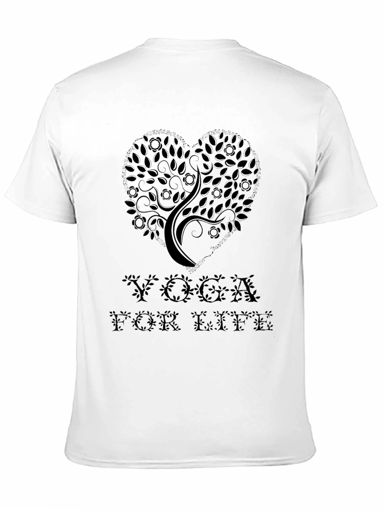 Yoga for Life Tree Heart Black T-Shirt