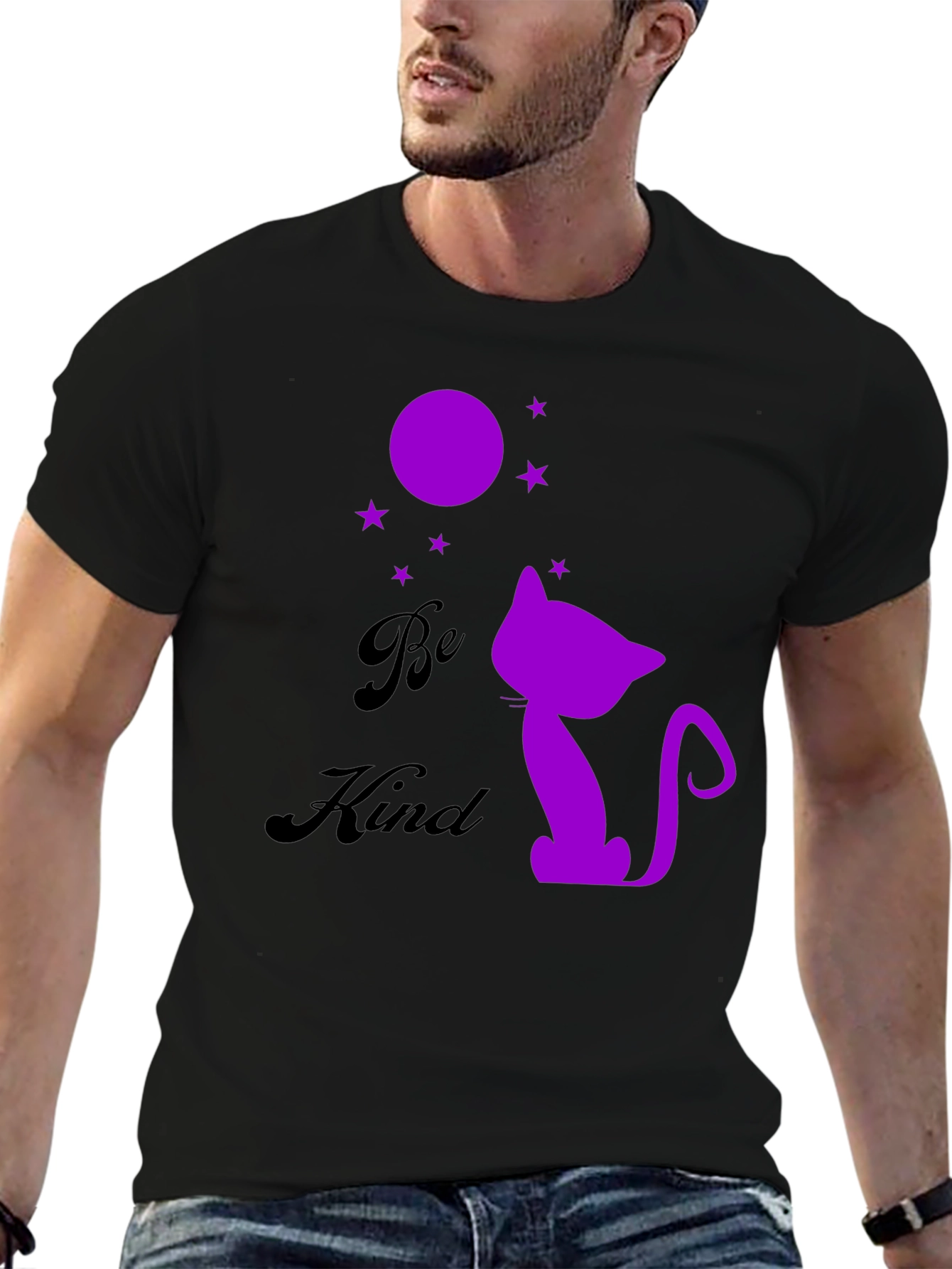 Be Kind Cat Silhouette Graphic Tee