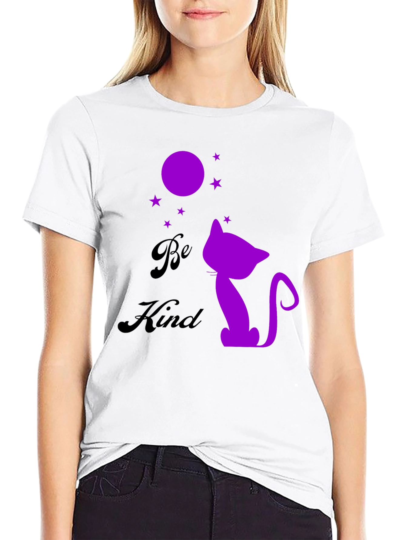 Be Kind Cat Silhouette Graphic Tee