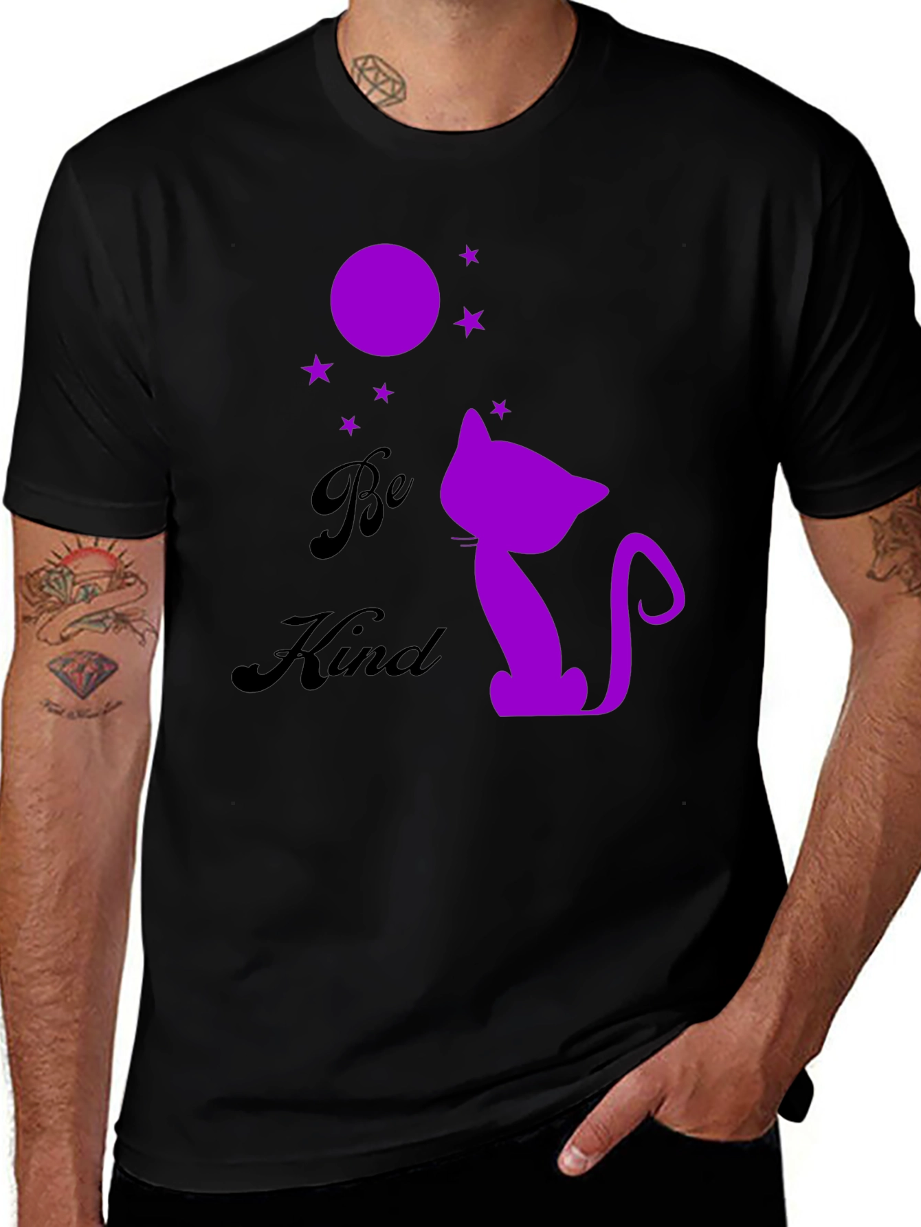 Be Kind Cat Silhouette Graphic Tee