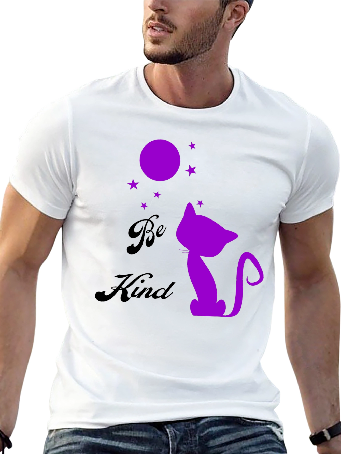 Be Kind Cat Silhouette Graphic Tee