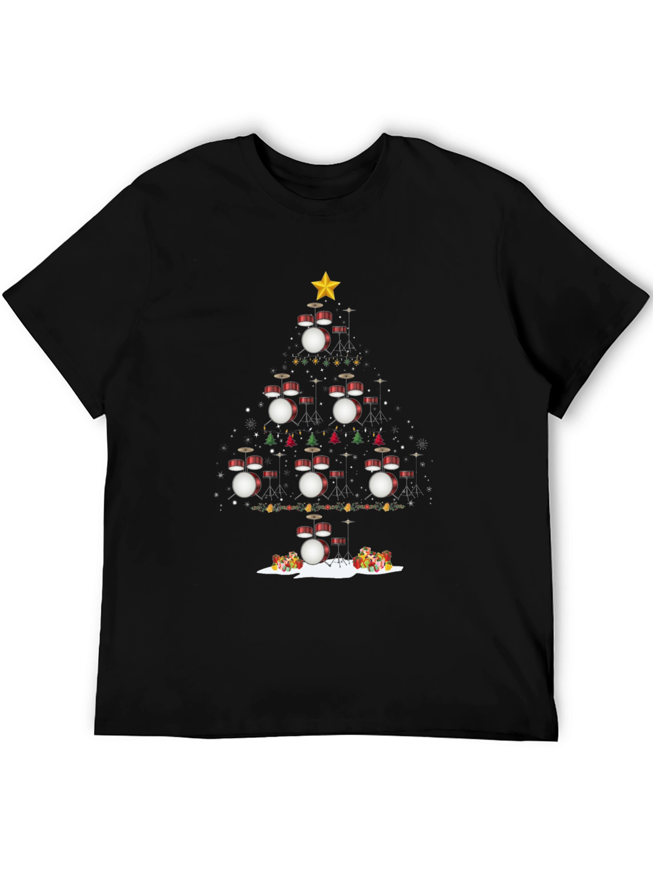 Drum Set Christmas Tree T-Shirt