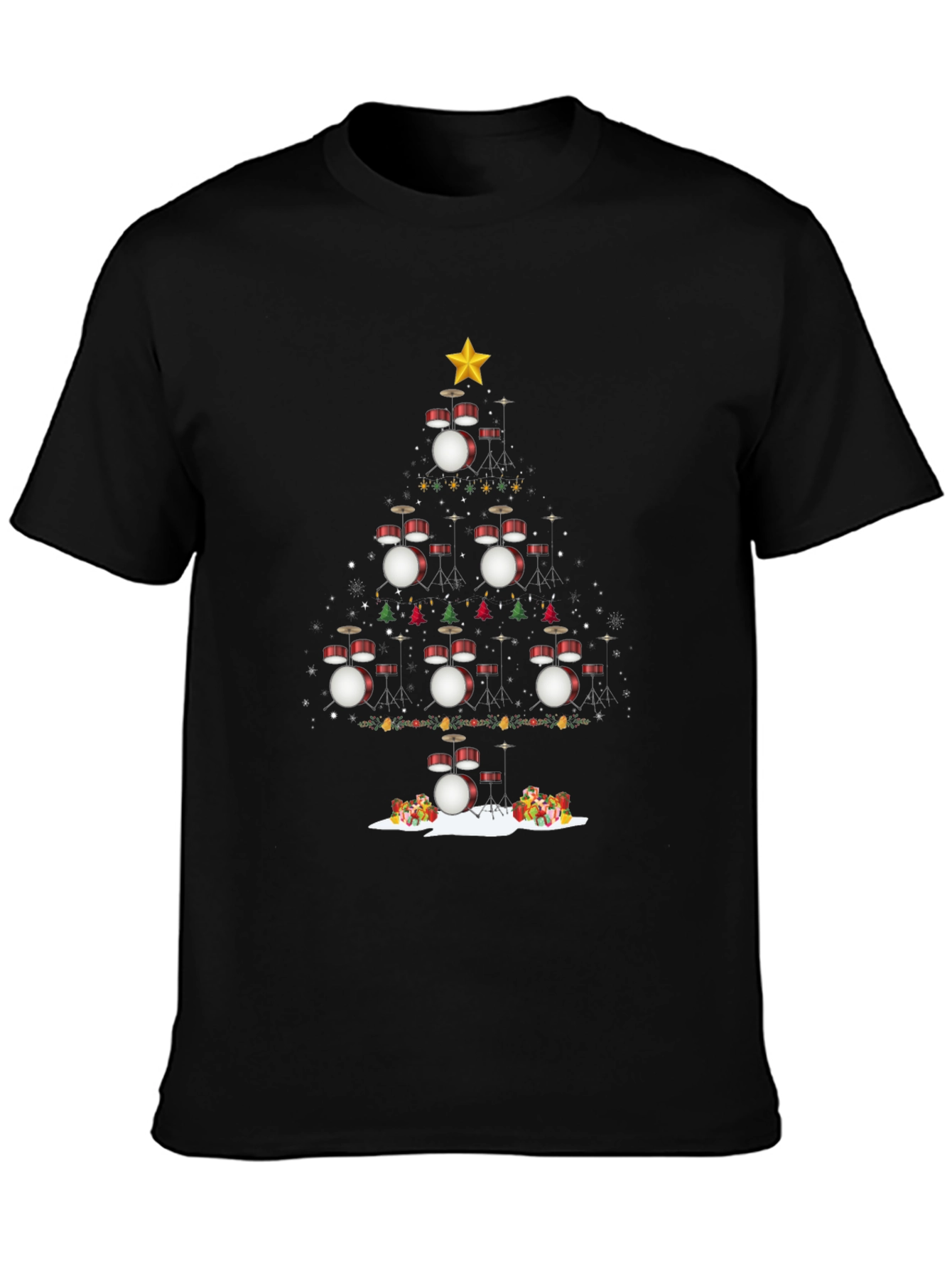 Drum Set Christmas Tree T-Shirt