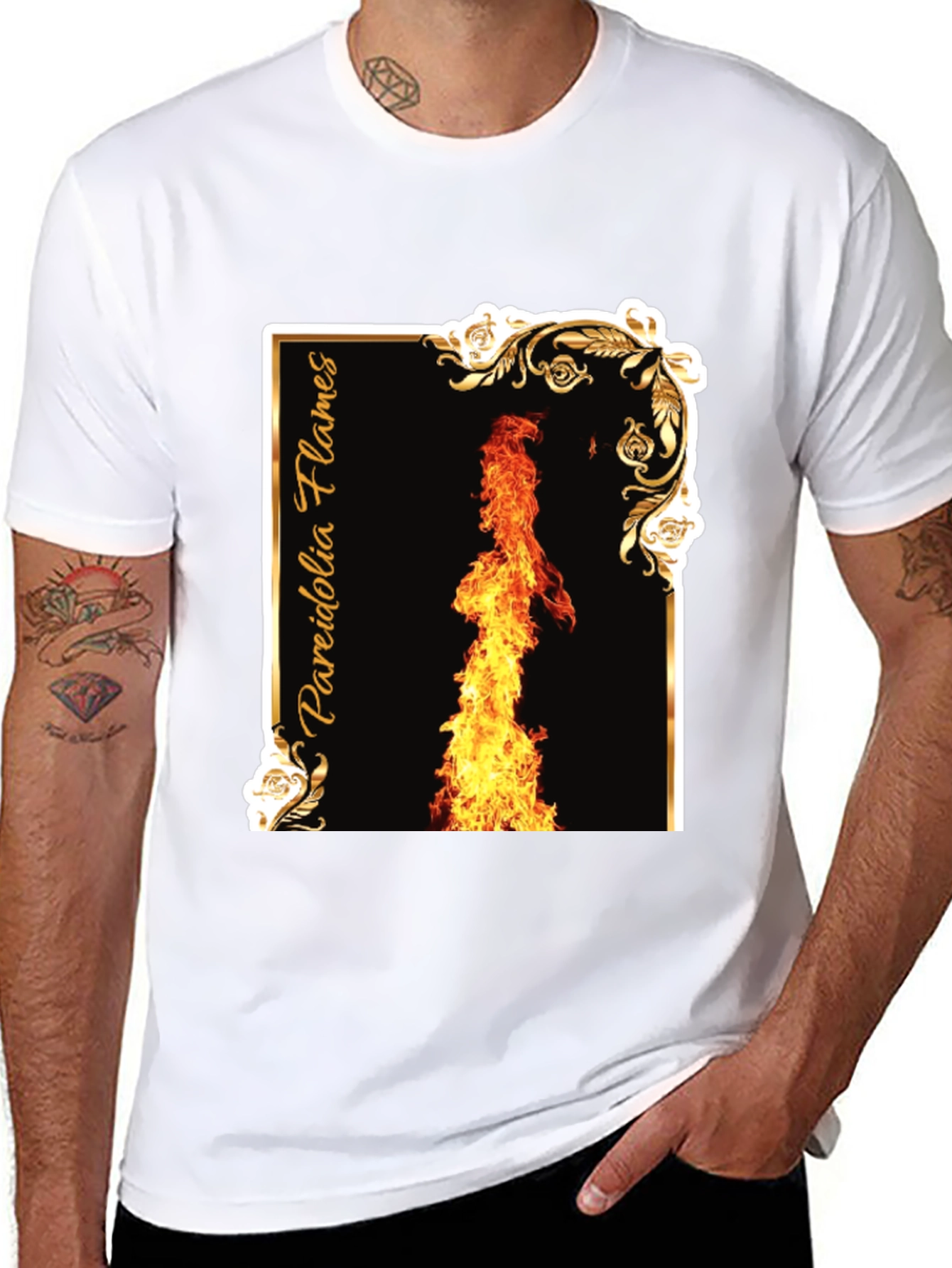 Pareidolia Flames Graphic Tee - Black