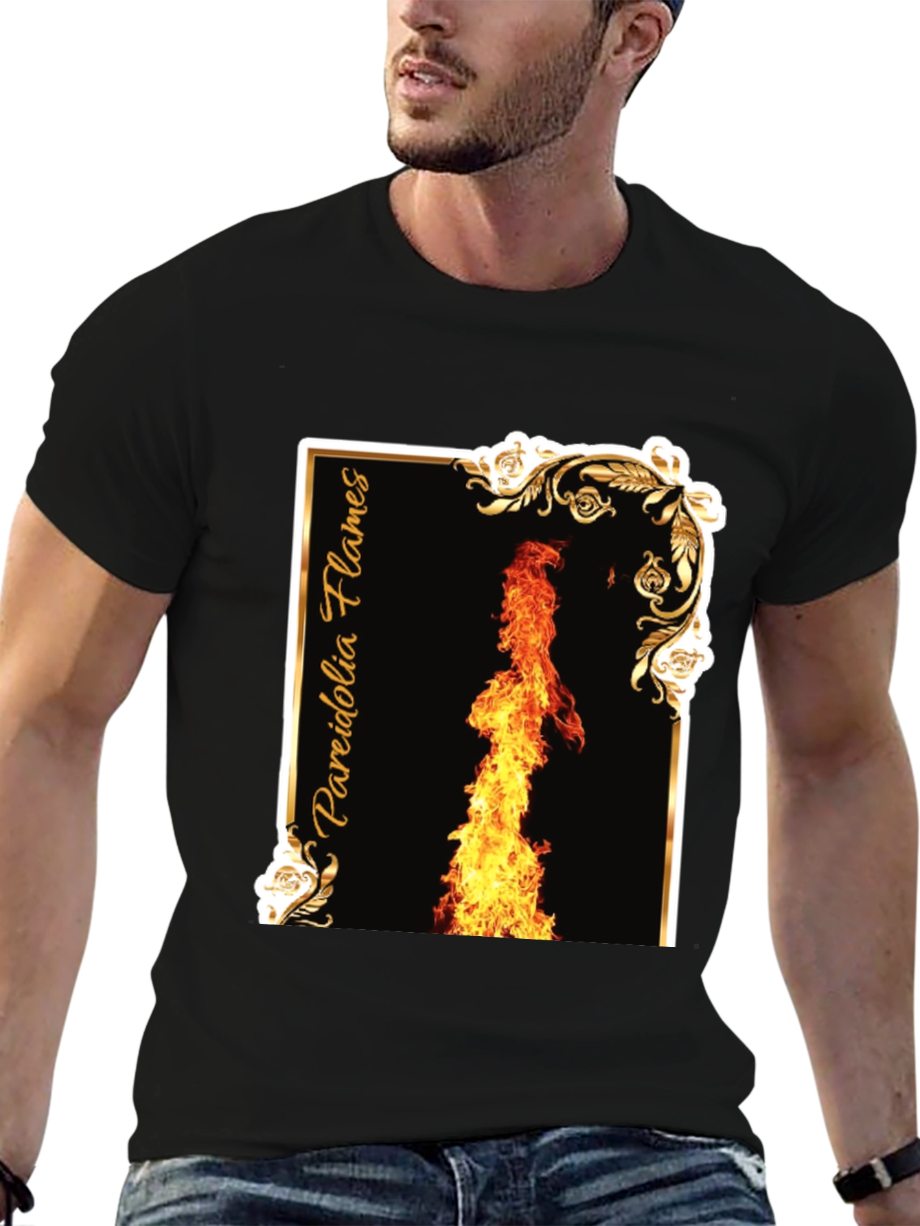 Pareidolia Flames Graphic Tee - Black