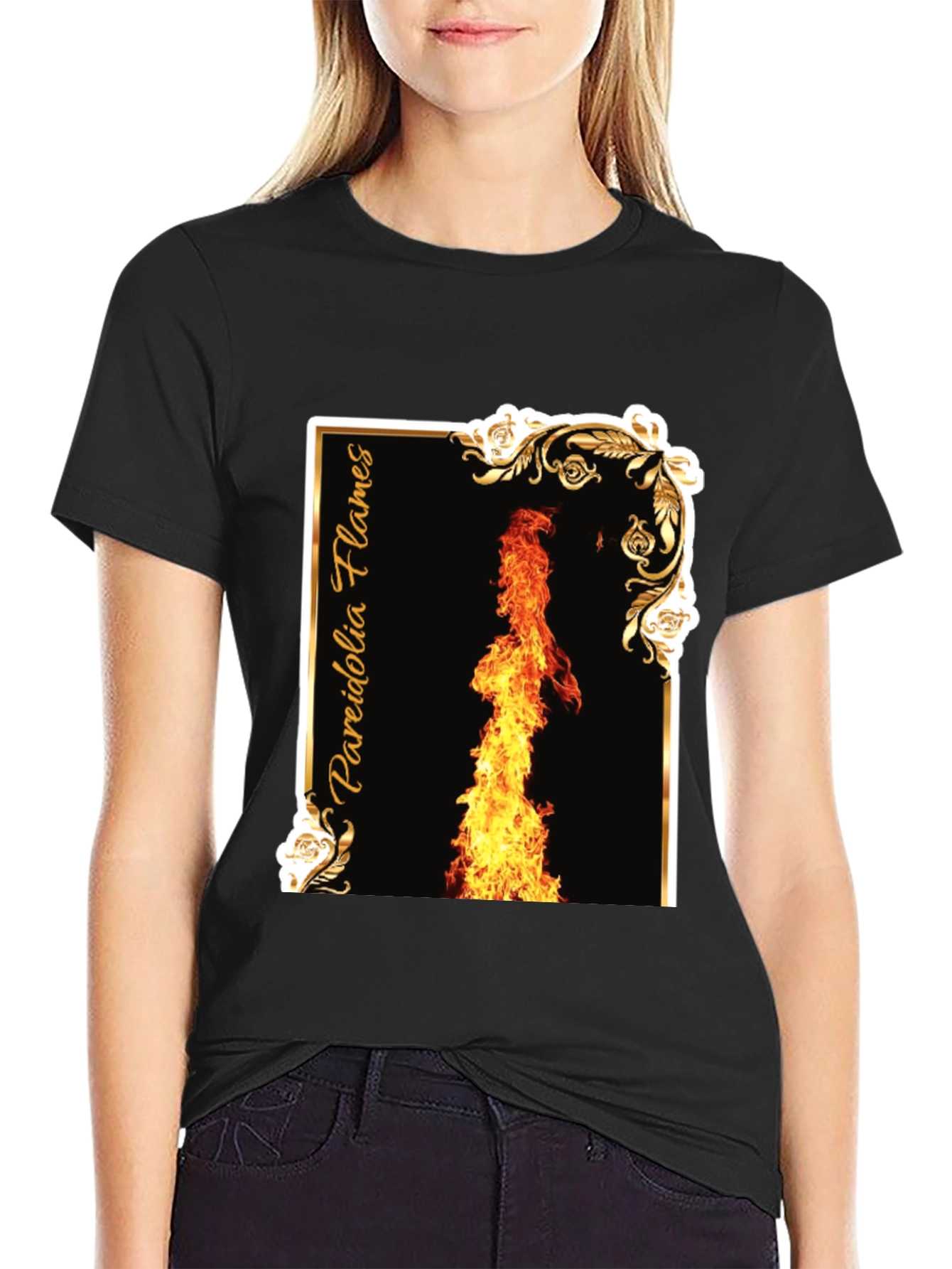 Pareidolia Flames Graphic Tee - Black