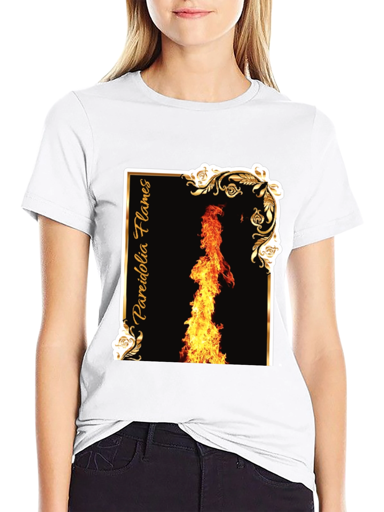 Pareidolia Flames Graphic Tee - Black