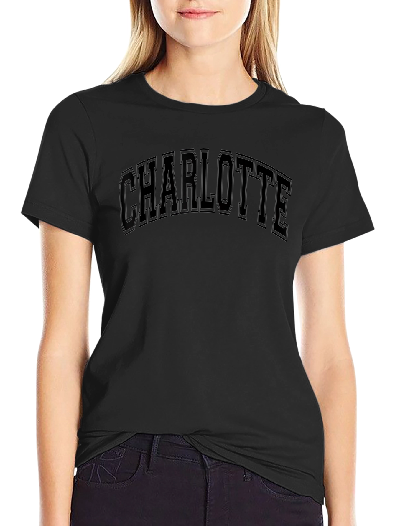 Charlotte Black Graphic Tee - Classic Style