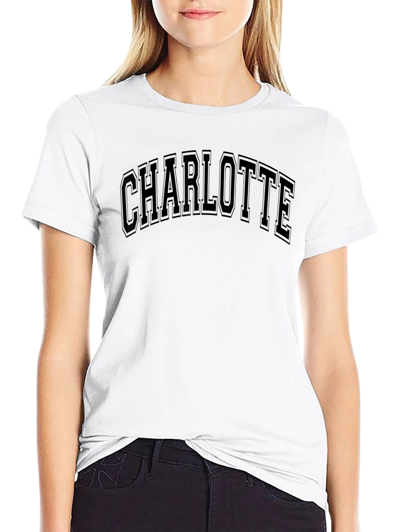 Charlotte Black Graphic Tee - Classic Style