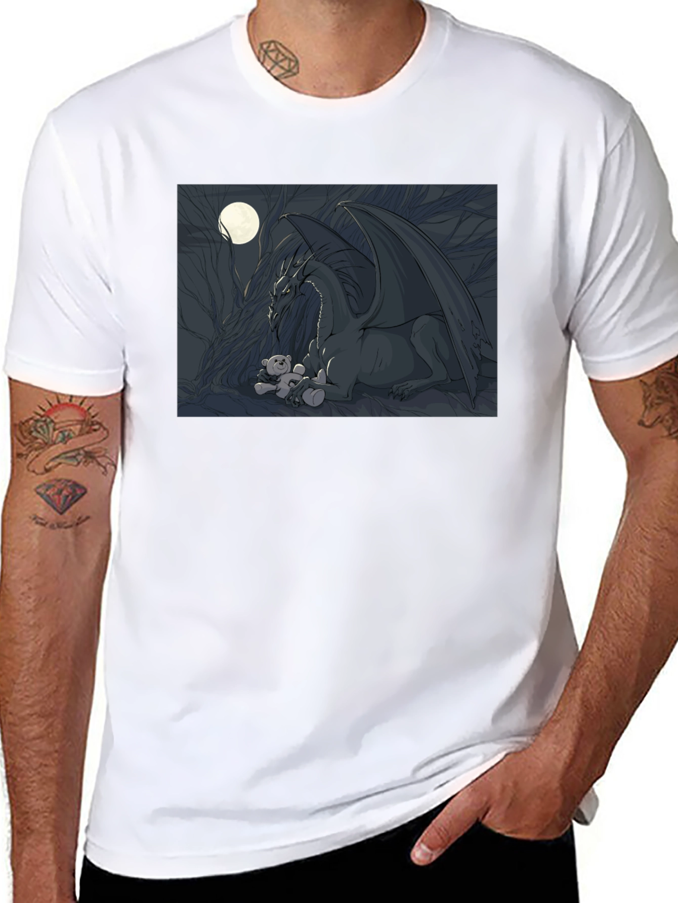 Dragon & Teddy Bear Graphic Tee