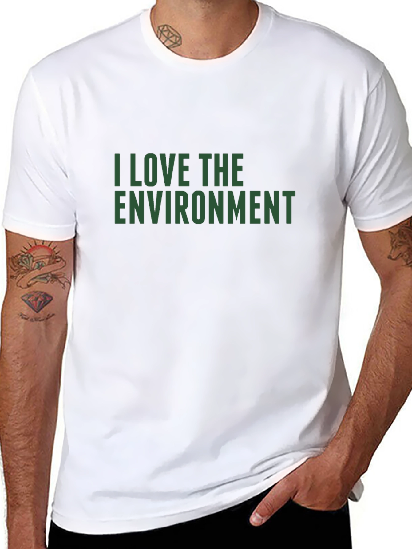 Eco-Friendly I Love the Environment Black T-Shirt