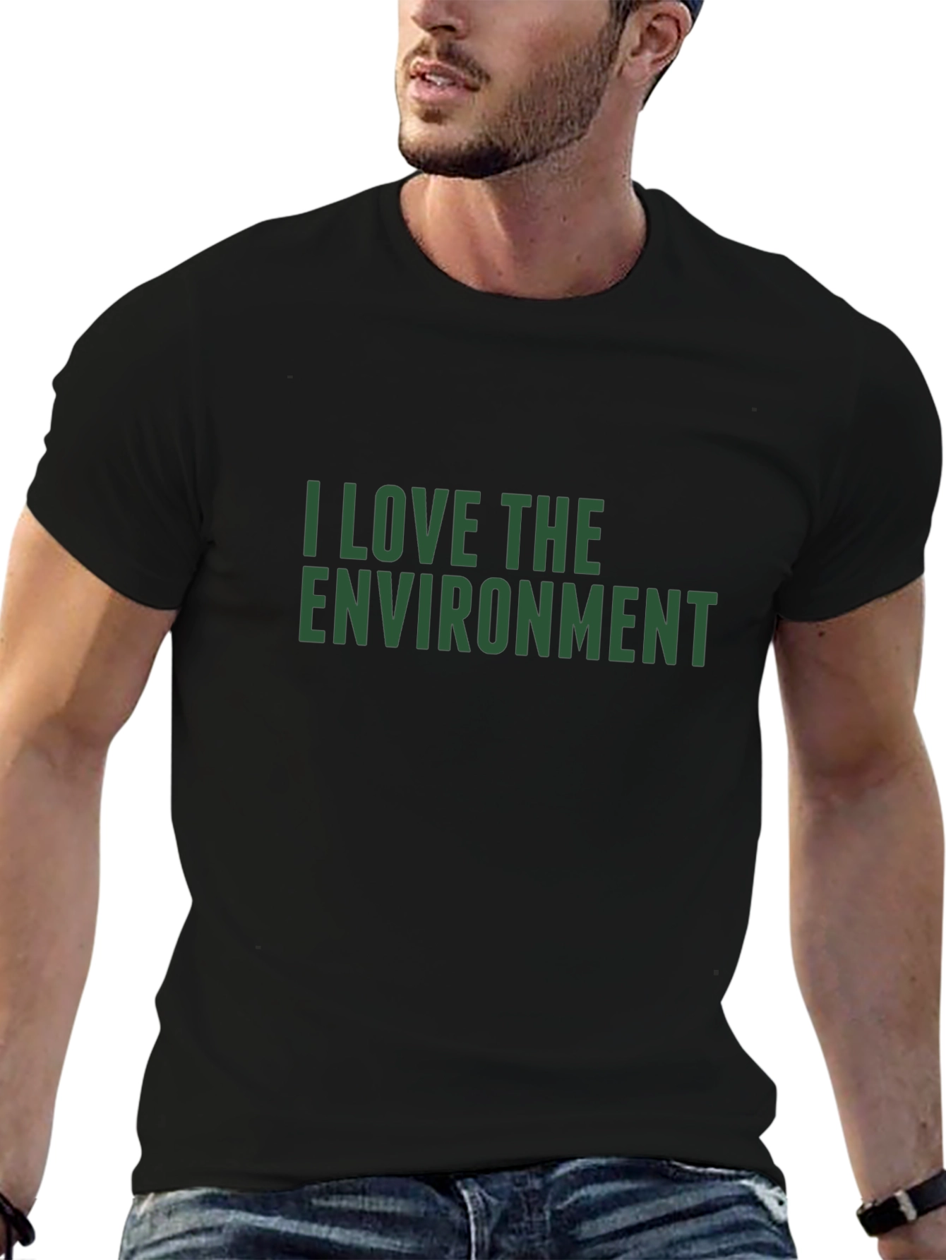 Eco-Friendly I Love the Environment Black T-Shirt