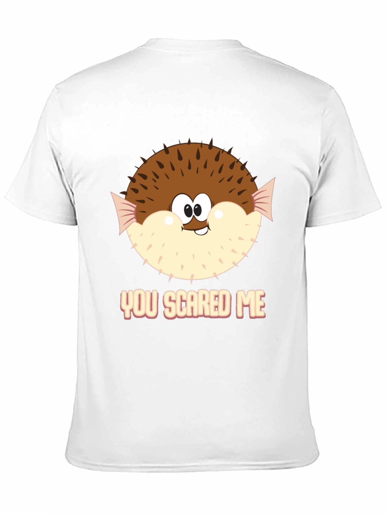 Funny Puffer Fish You Scared Me Black T-Shirt