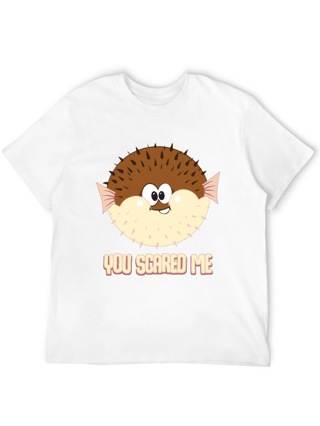 Funny Puffer Fish You Scared Me Black T-Shirt