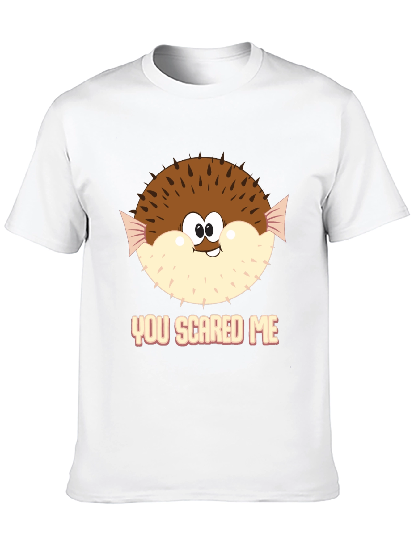 Funny Puffer Fish You Scared Me Black T-Shirt