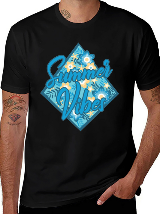 Summer Vibes Graphic Tee - Casual Black T-Shirt
