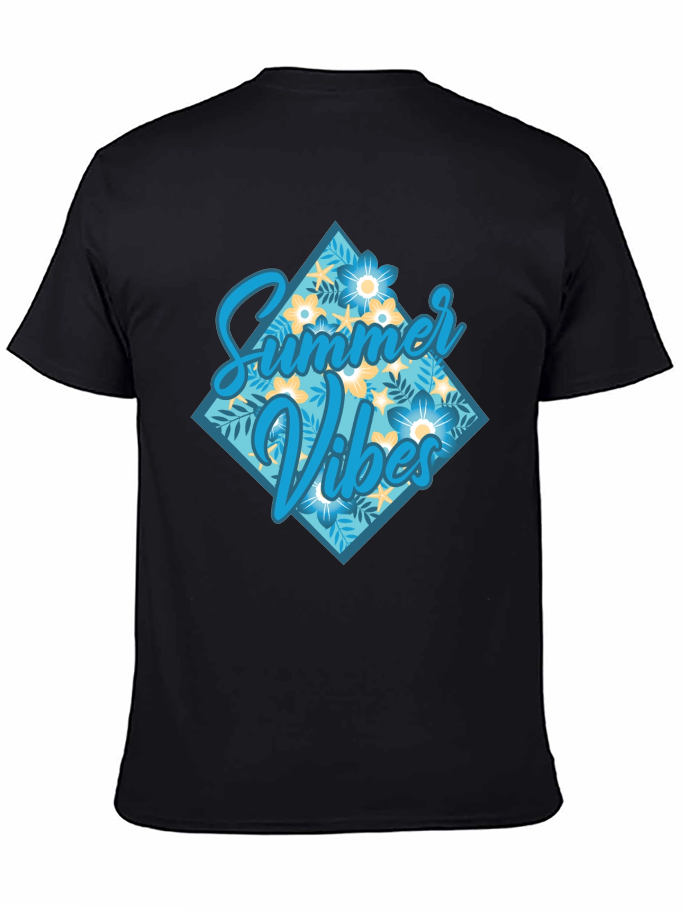 Summer Vibes Graphic Tee - Casual Black T-Shirt