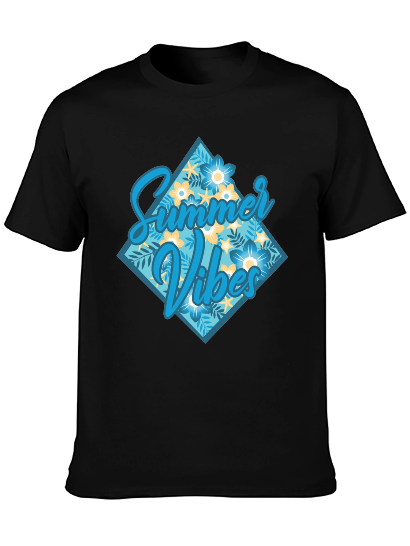 Summer Vibes Graphic Tee - Casual Black T-Shirt