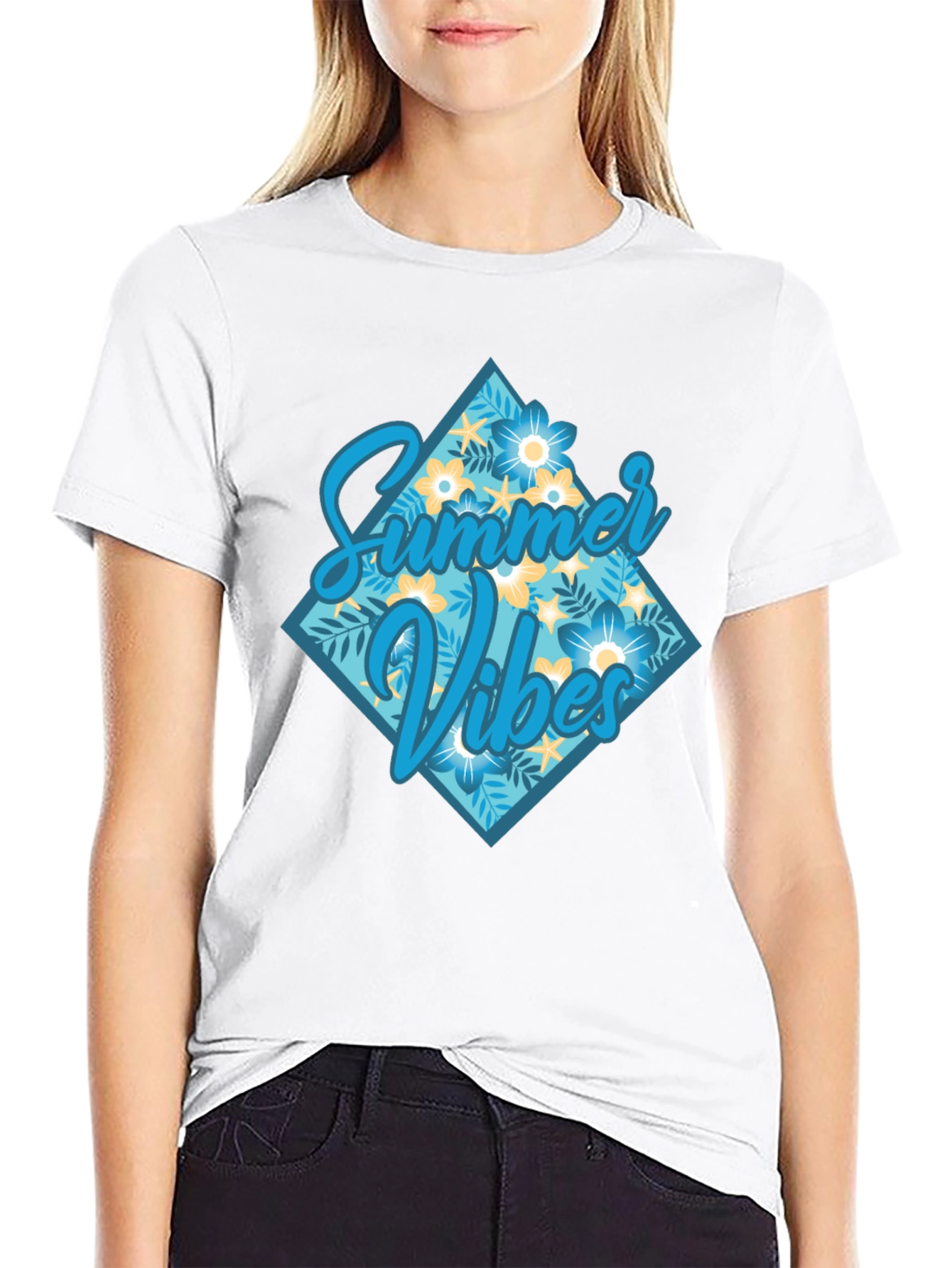 Summer Vibes Graphic Tee - Casual Black T-Shirt