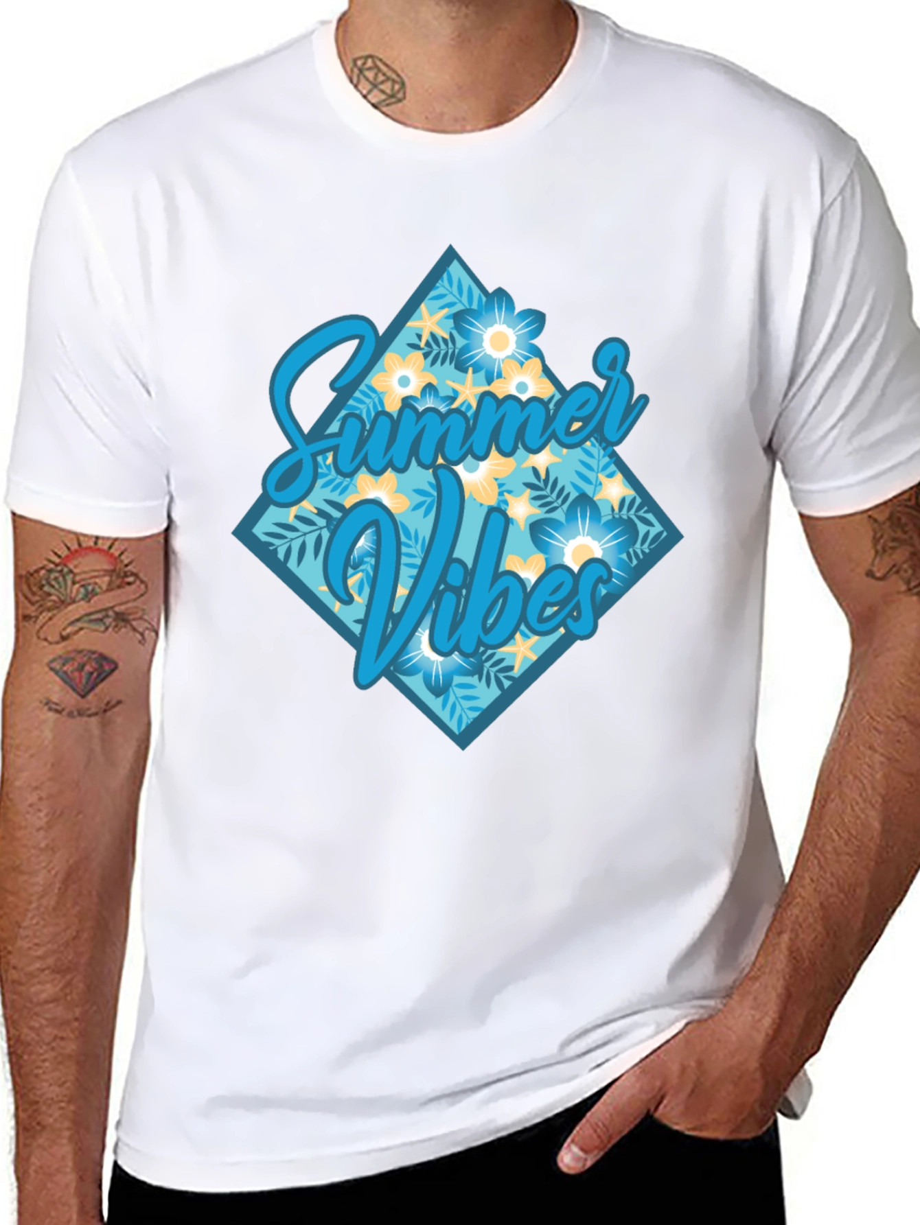 Summer Vibes Graphic Tee - Casual Black T-Shirt
