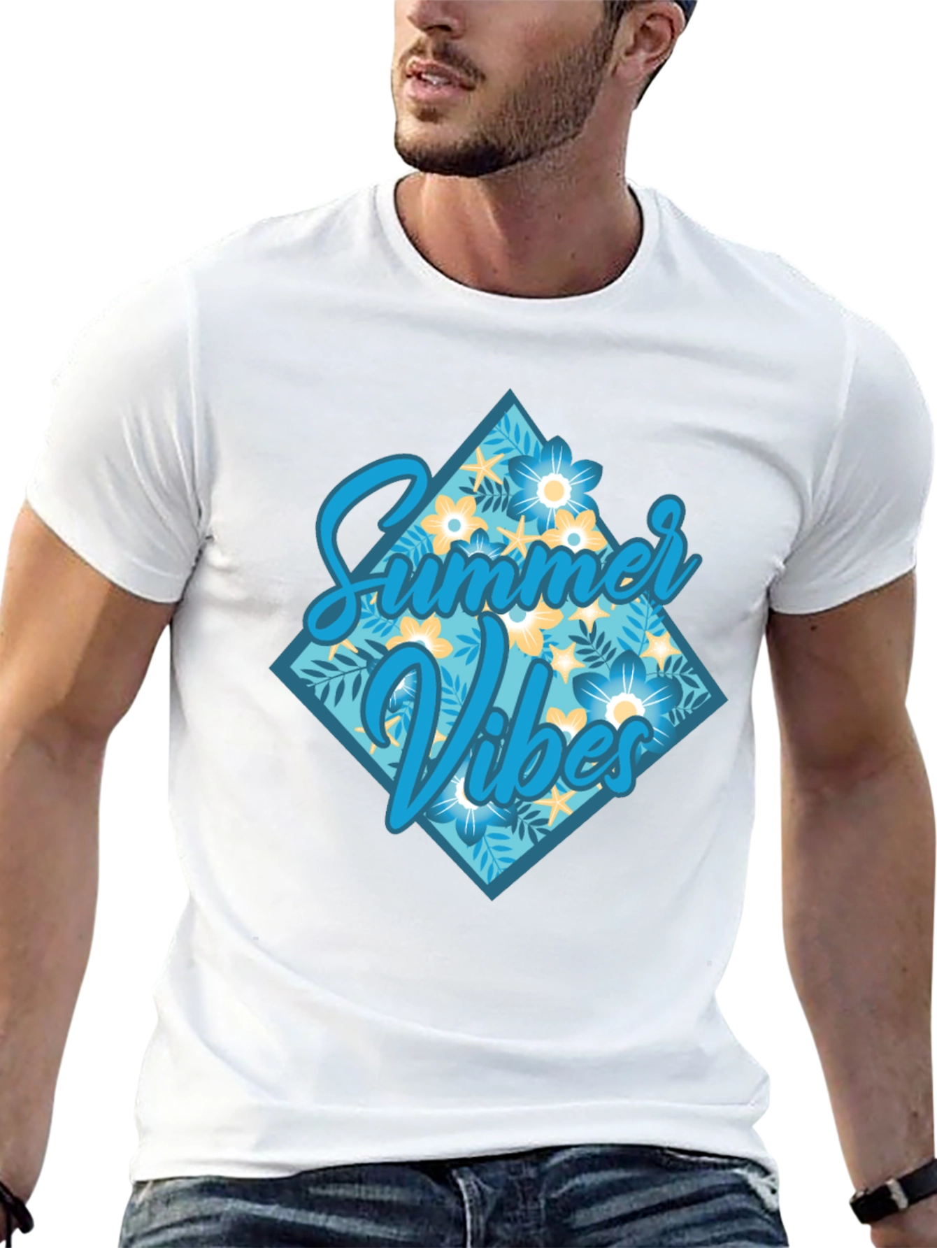 Summer Vibes Graphic Tee - Casual Black T-Shirt
