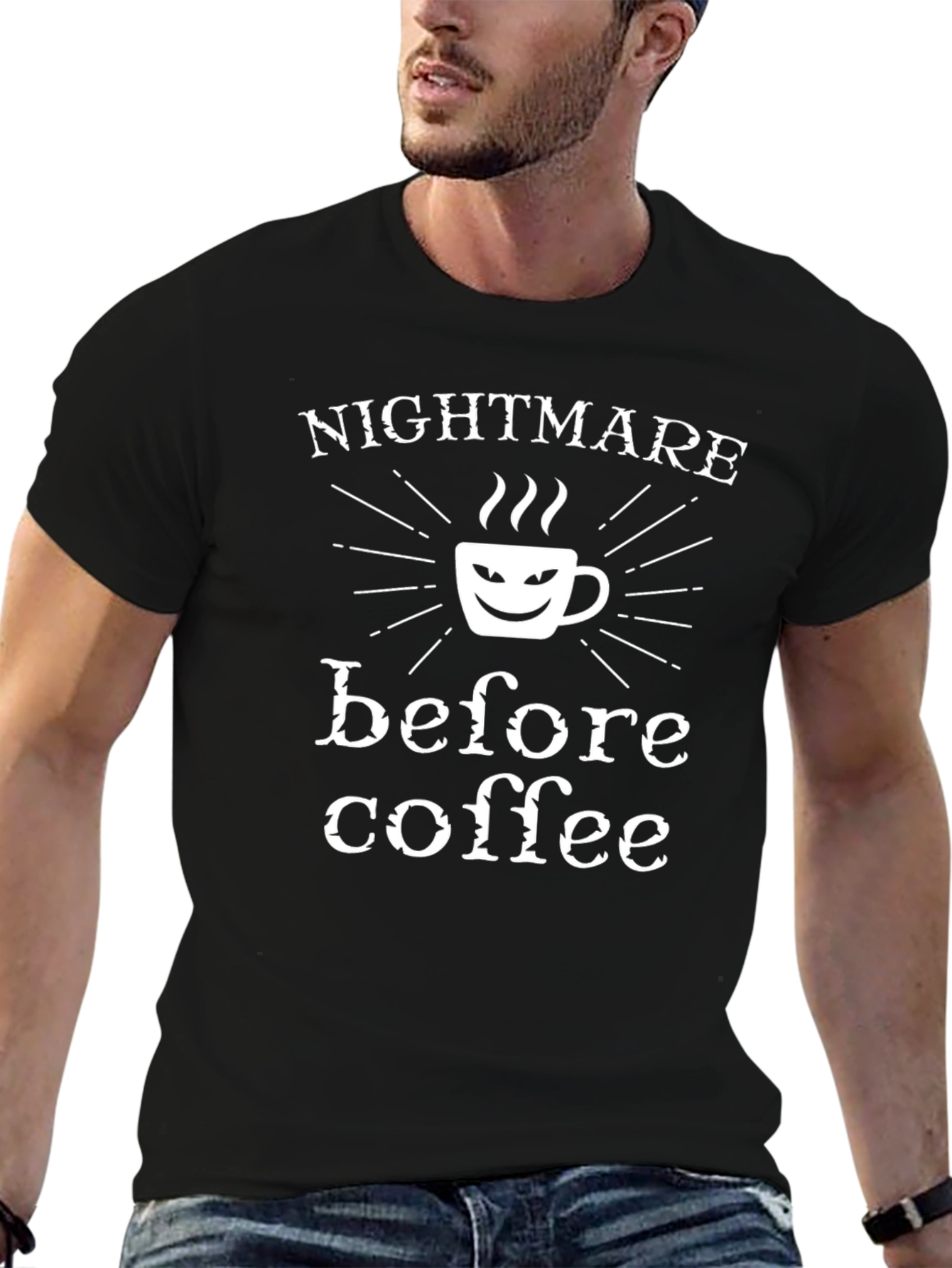 Nightmare Before Coffee Graphic Tee - Black