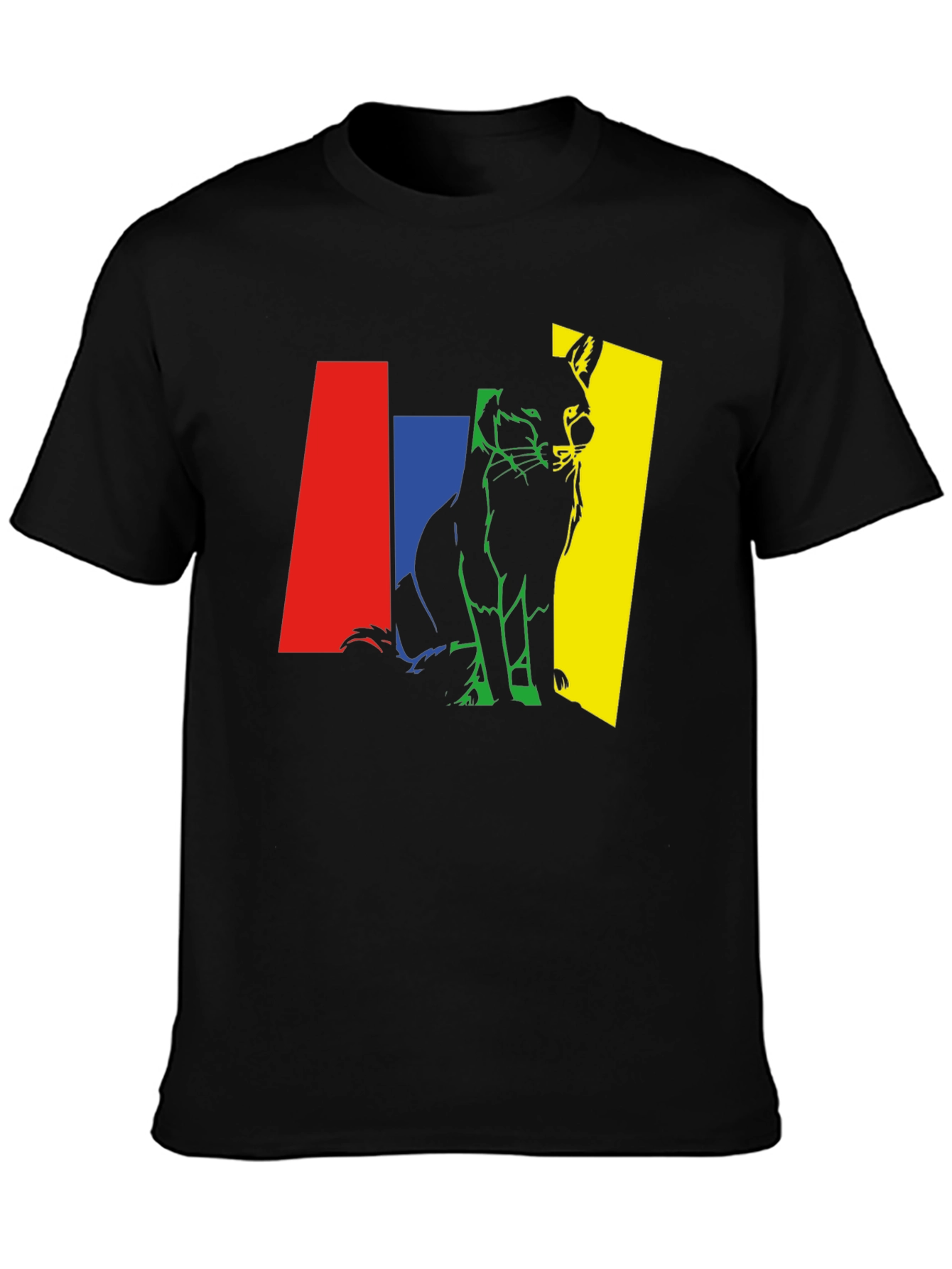 Abstract Fox Graphic Tee - Mens Black T-Shirt