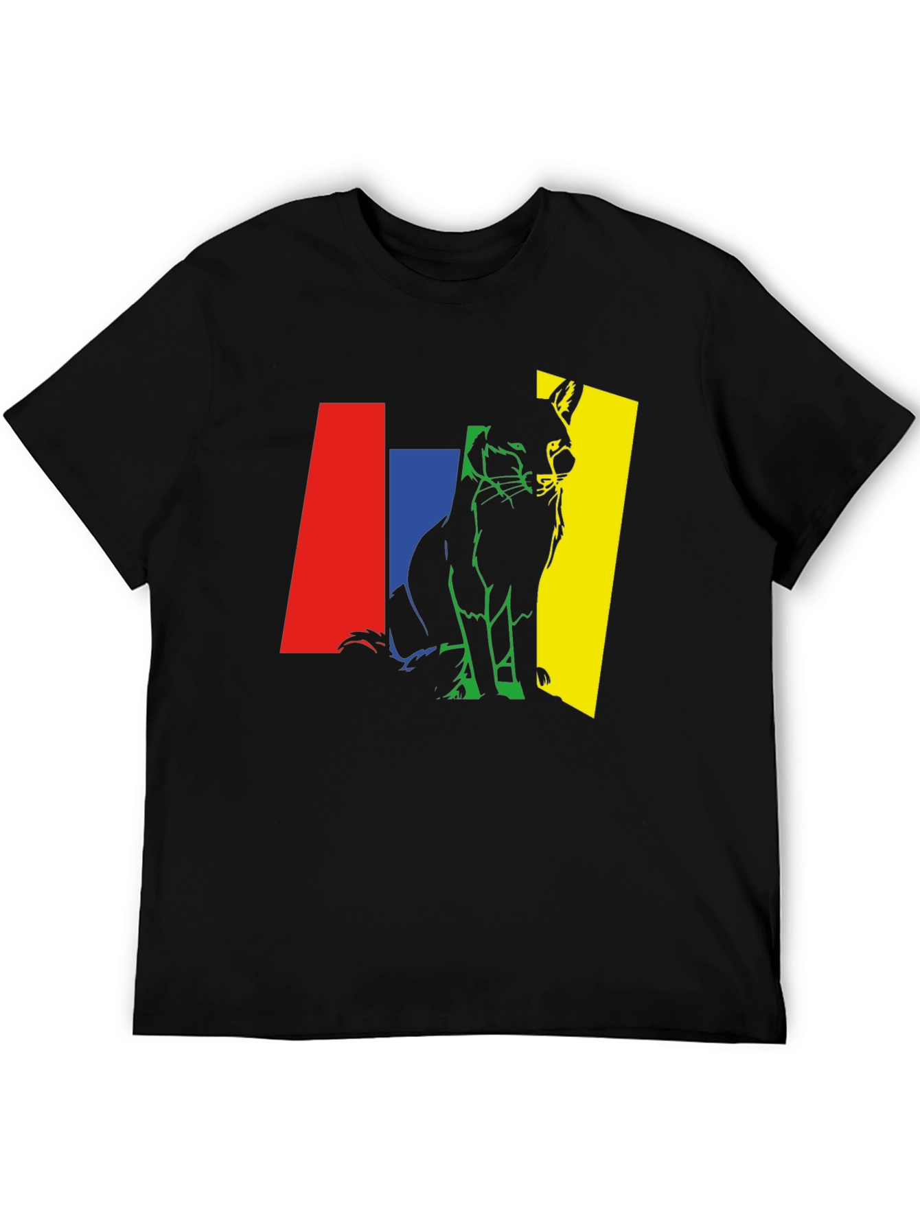 Abstract Fox Graphic Tee - Mens Black T-Shirt