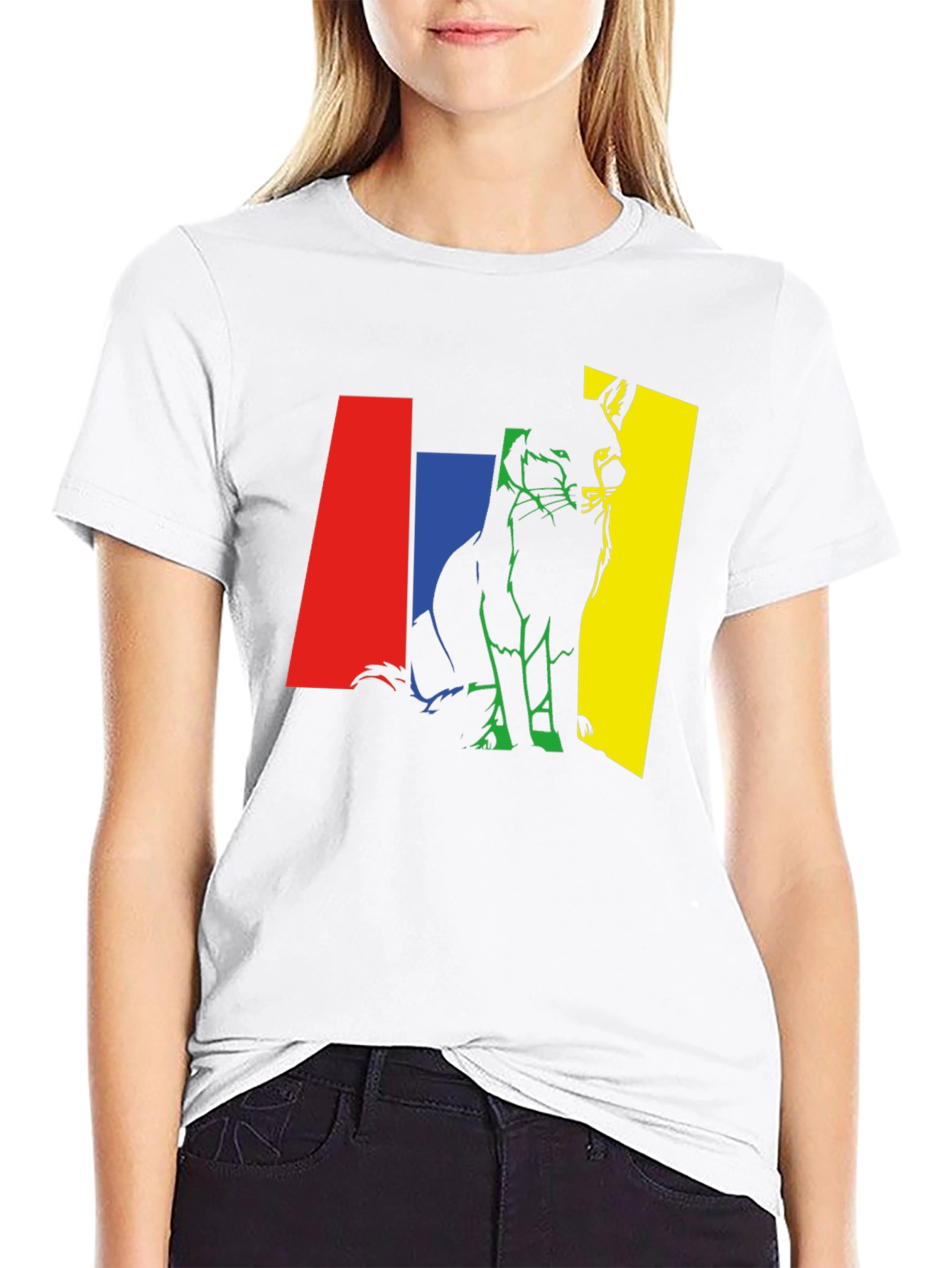 Abstract Fox Graphic Tee - Mens Black T-Shirt