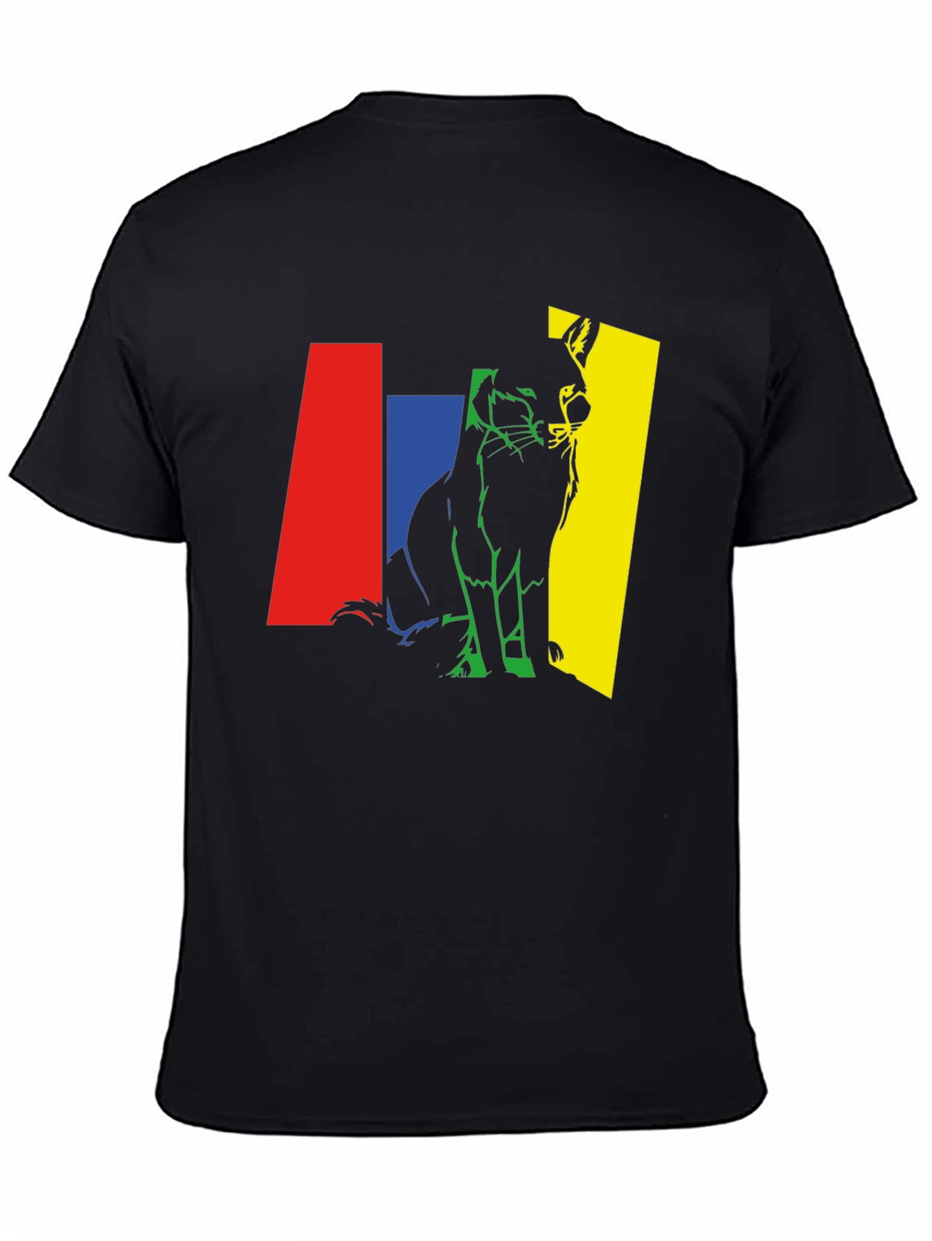 Abstract Fox Graphic Tee - Mens Black T-Shirt