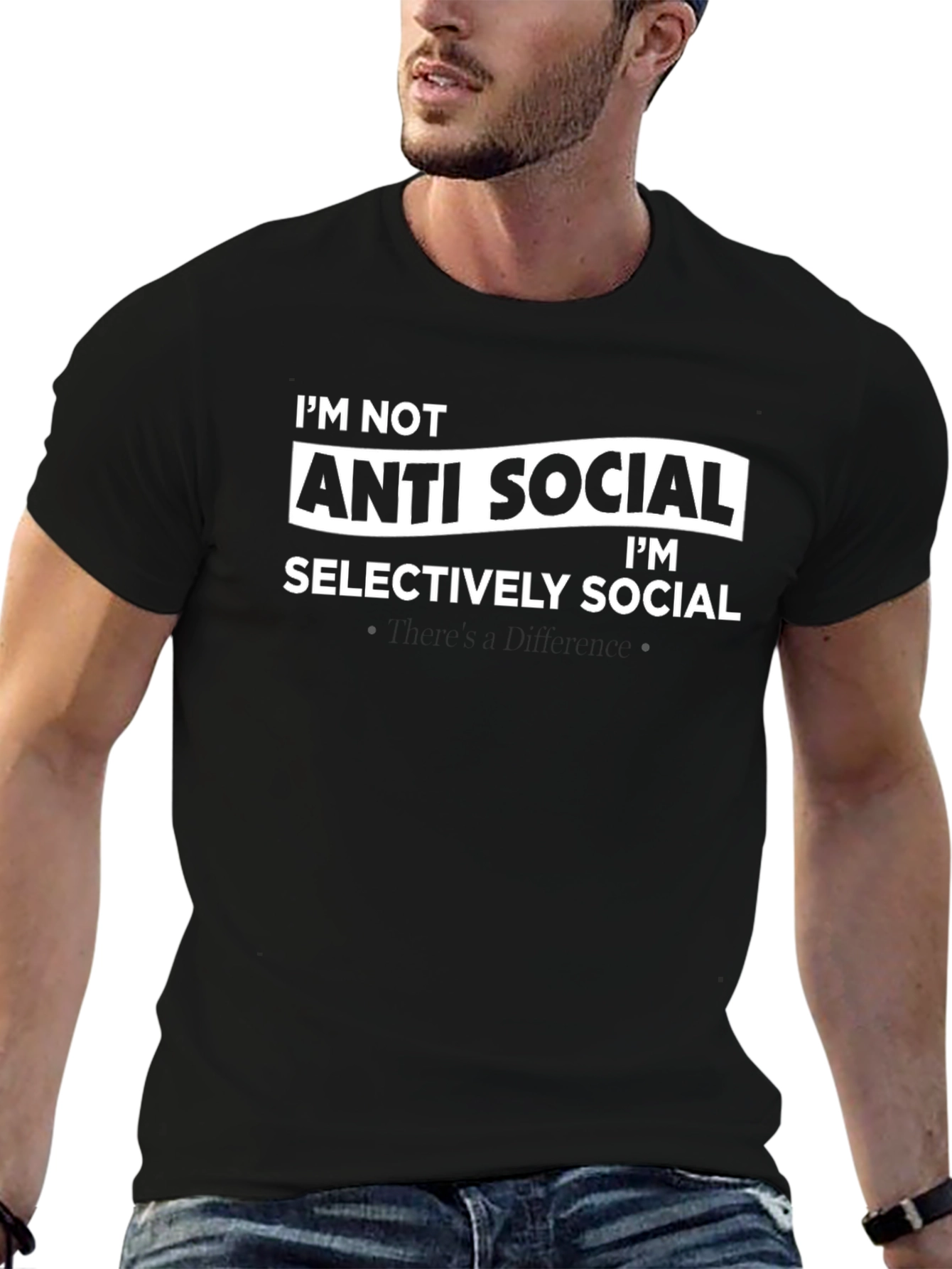 Anti Social Selectively Social Graphic T-Shirt