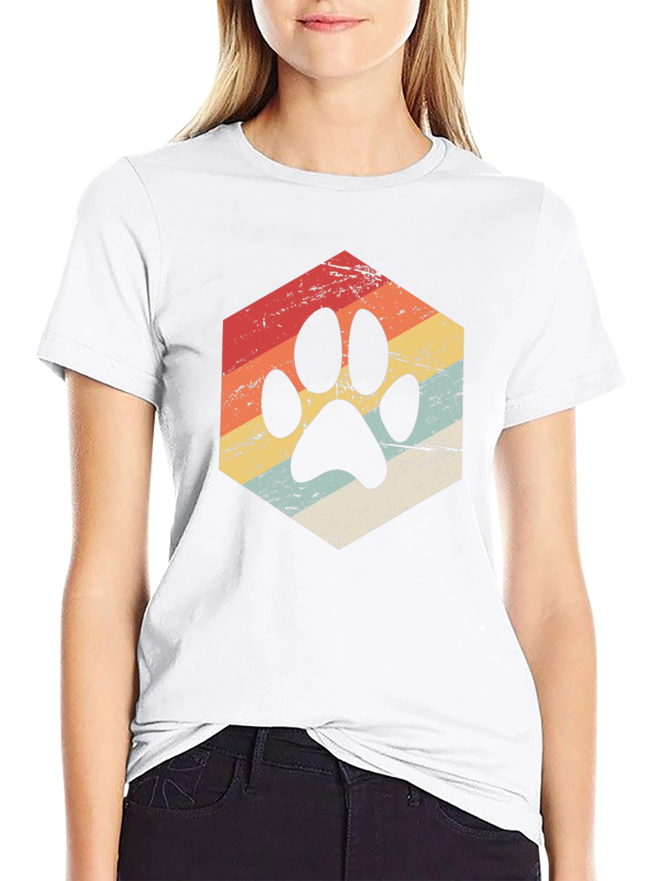 Retro Paw Print T-Shirt