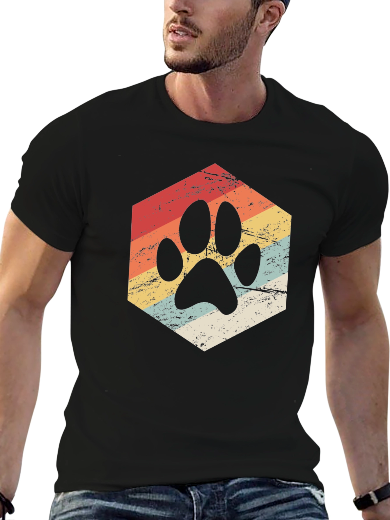 Retro Paw Print T-Shirt