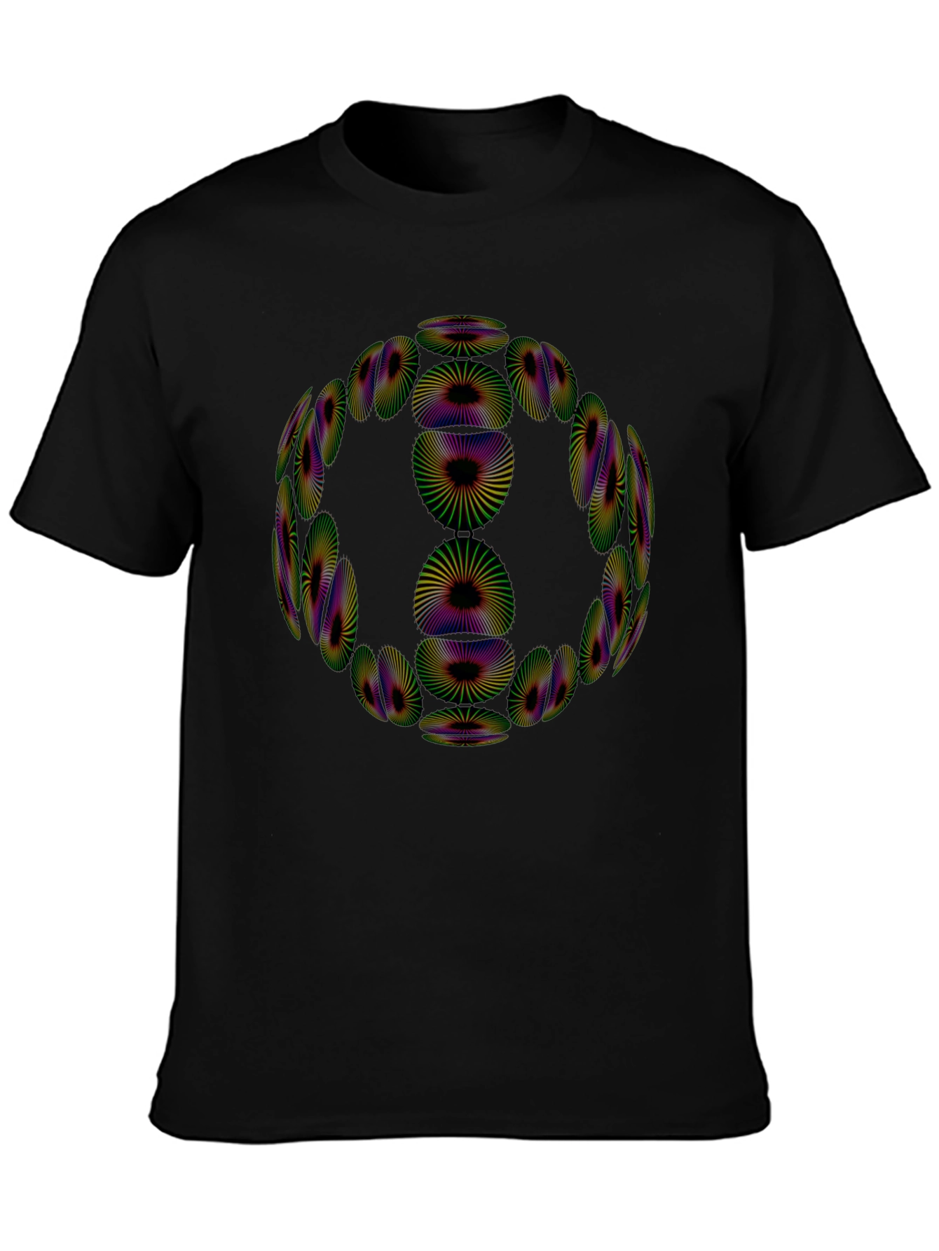 Abstract Optical Illusion Graphic Tee - Mens Black T-Shirt