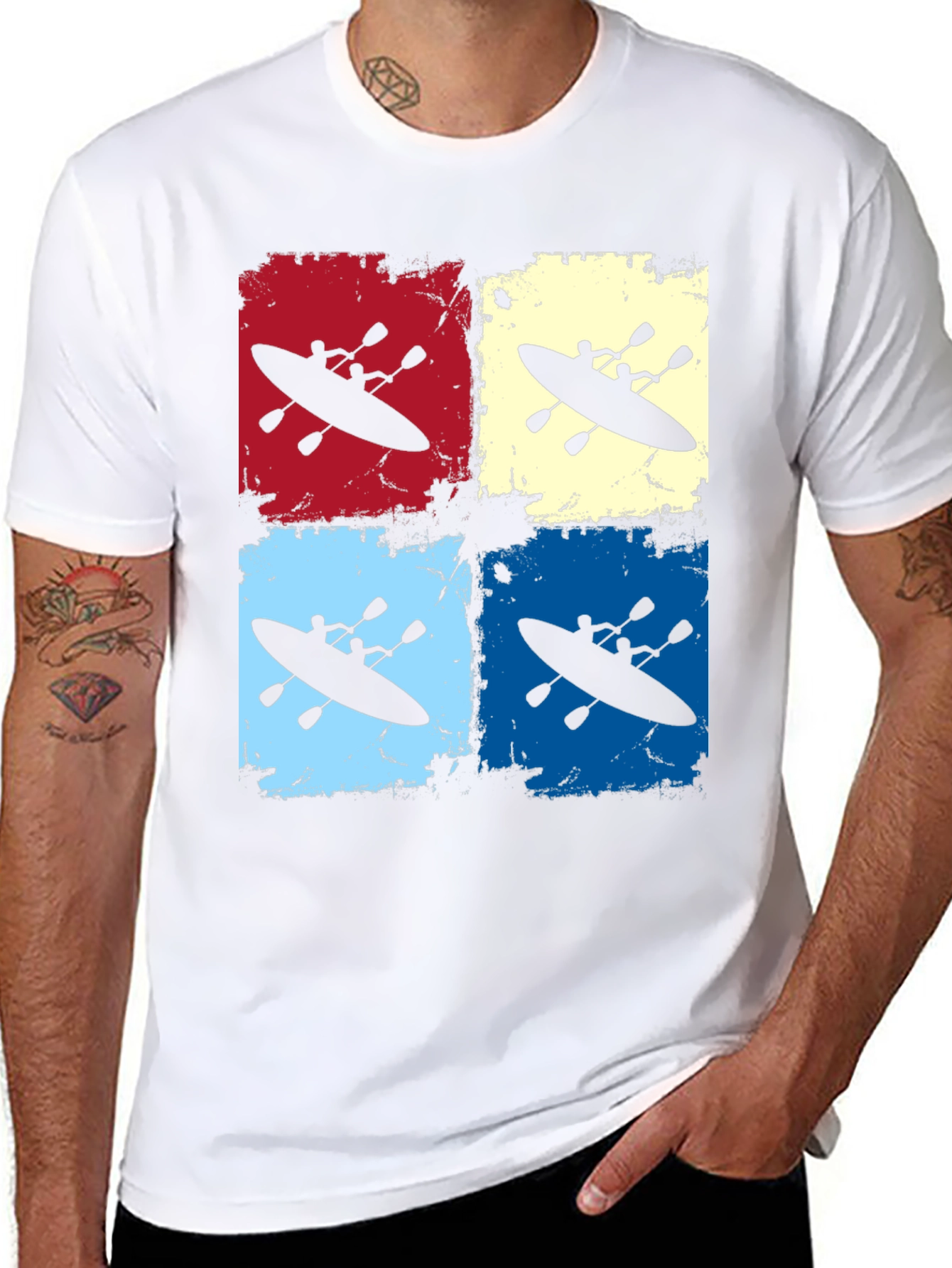Kayaking Retro Graphic T-Shirt