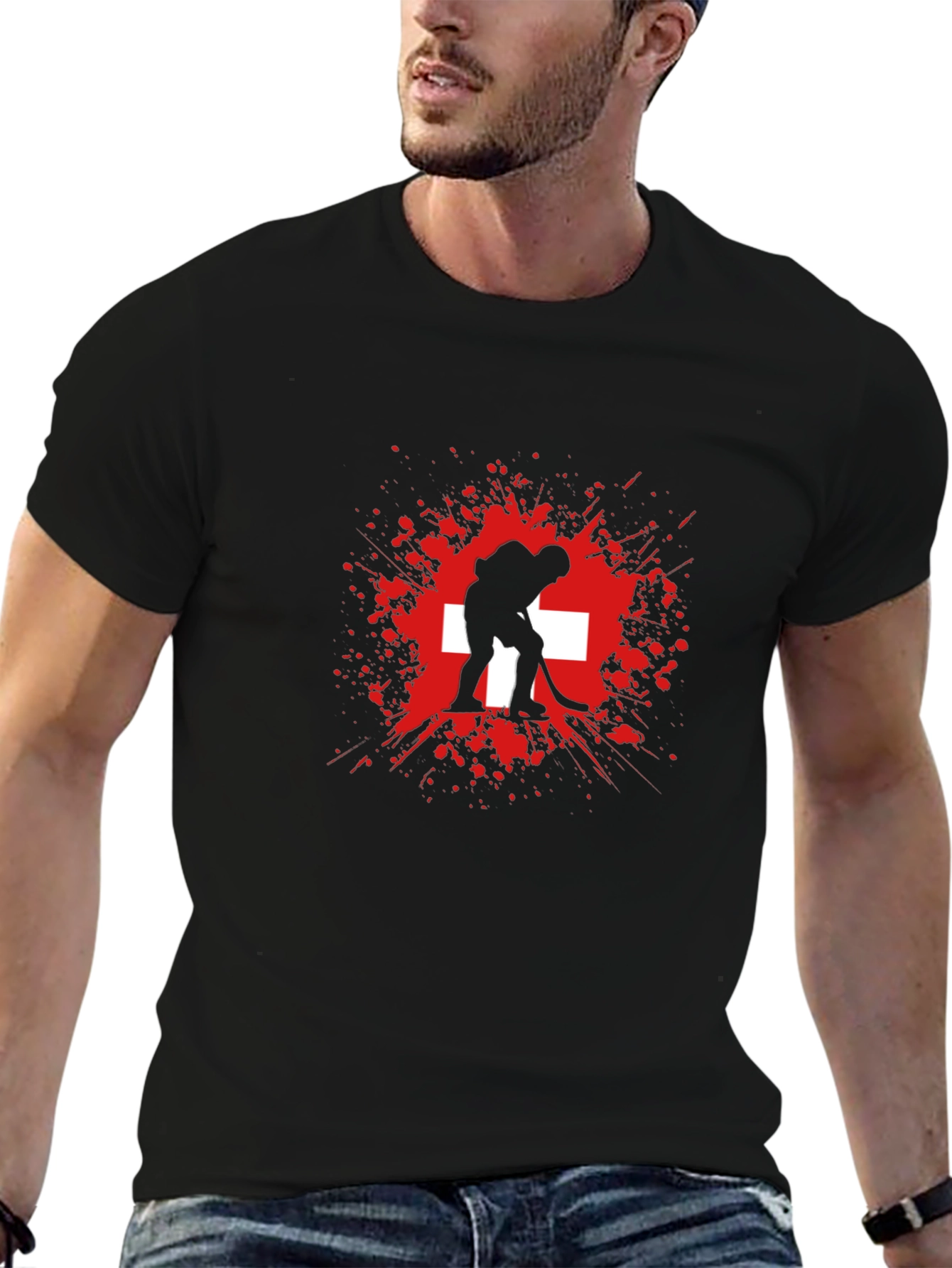 Swiss Hockey T-Shirt - Cool Sporty Design