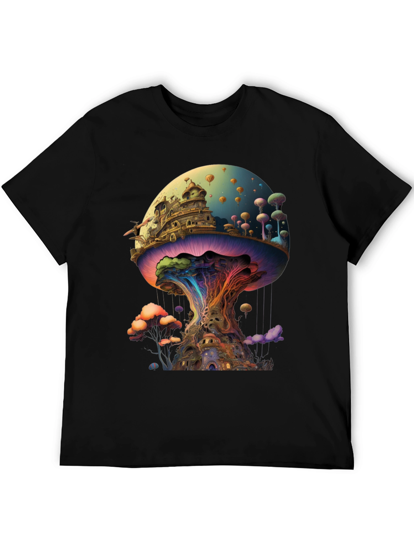 Psychedelic Mushroom Kingdom Graphic T-Shirt