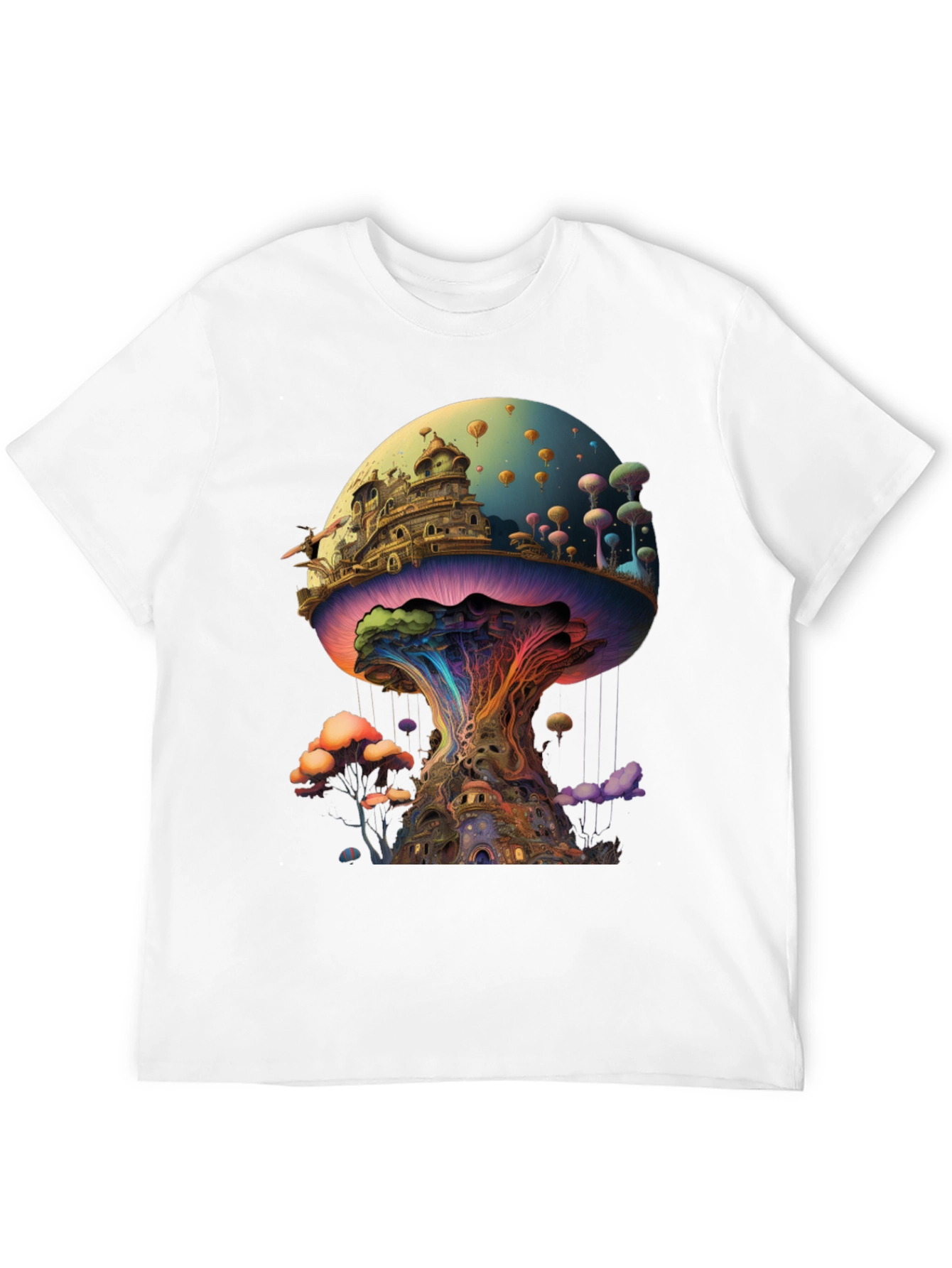 Psychedelic Mushroom Kingdom Graphic T-Shirt