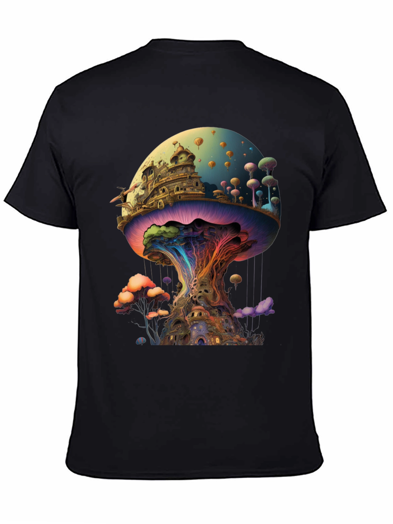 Psychedelic Mushroom Kingdom Graphic T-Shirt