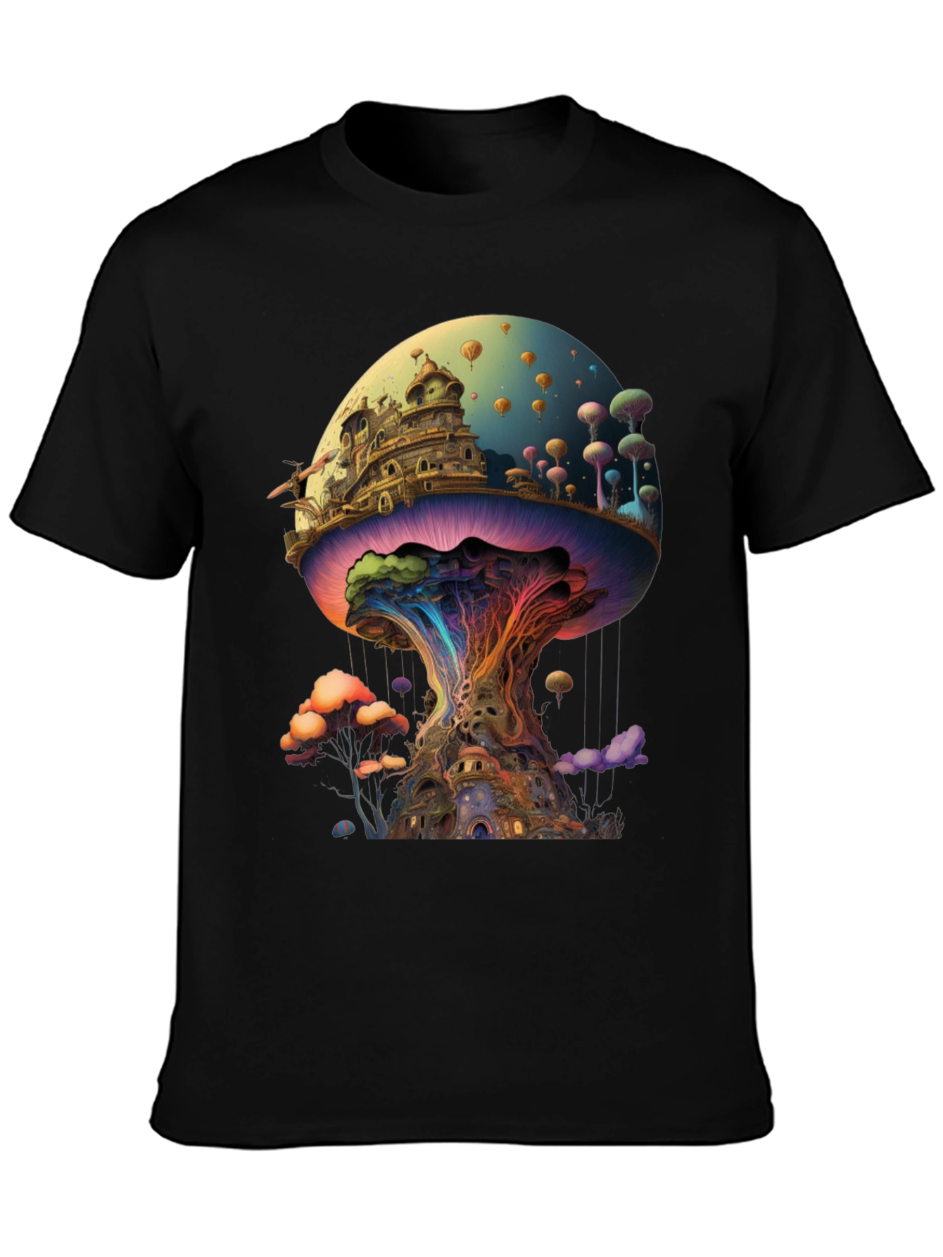 Psychedelic Mushroom Kingdom Graphic T-Shirt