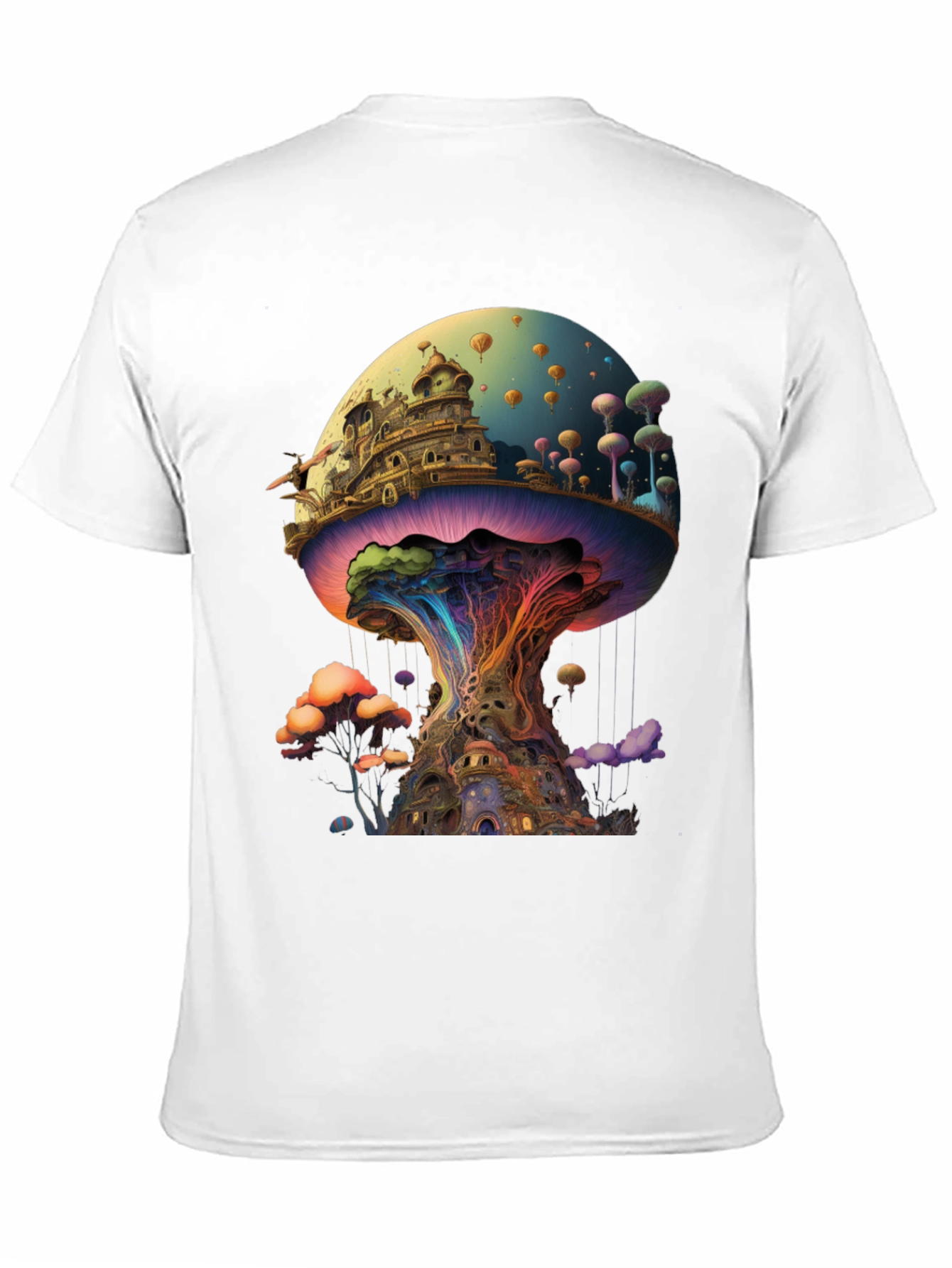 Psychedelic Mushroom Kingdom Graphic T-Shirt