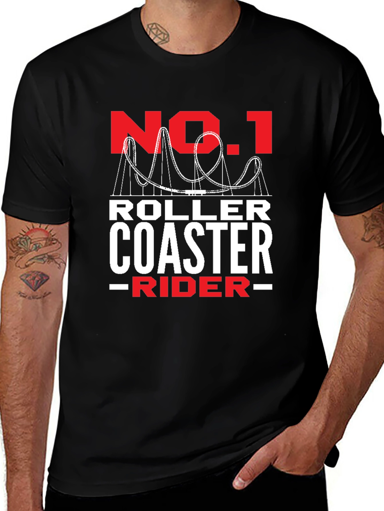 No. 1 Roller Coaster Rider Black Tee