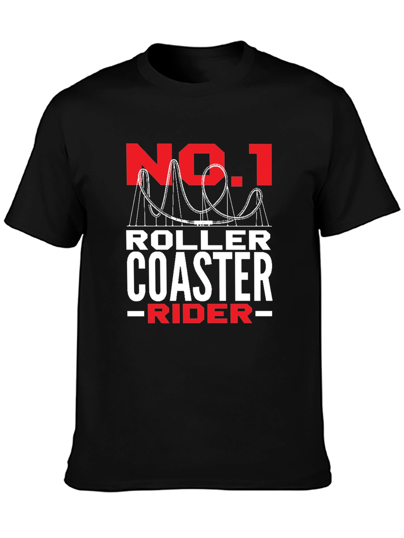 No. 1 Roller Coaster Rider Black Tee