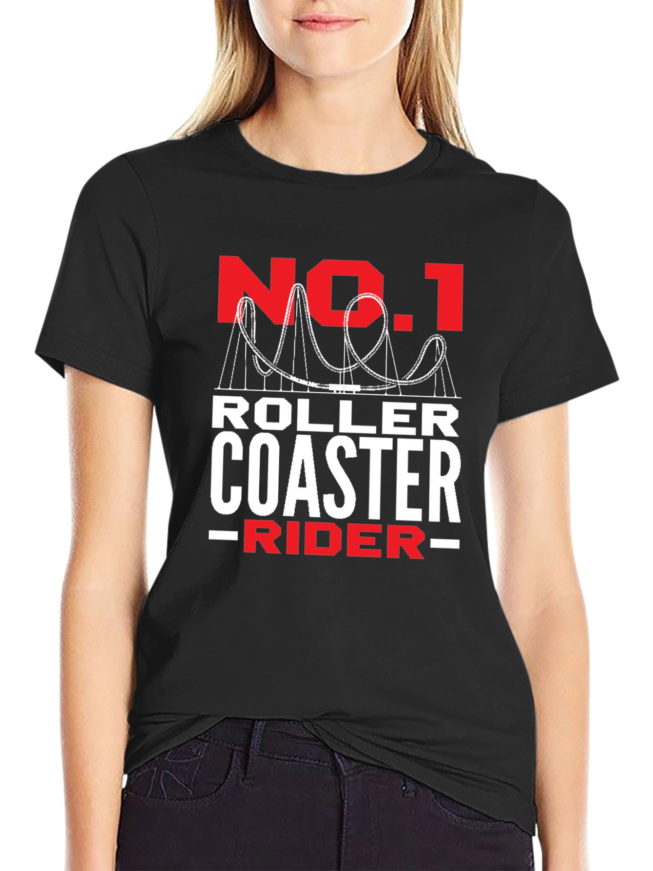 No. 1 Roller Coaster Rider Black Tee