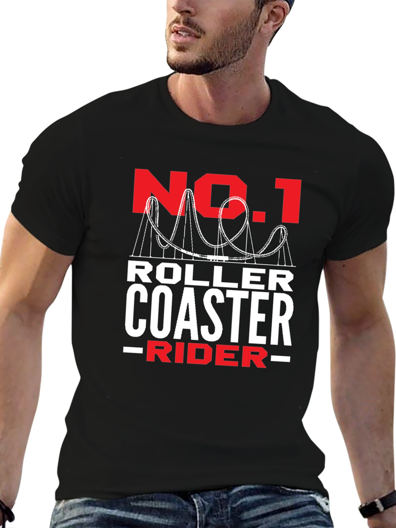 No. 1 Roller Coaster Rider Black Tee