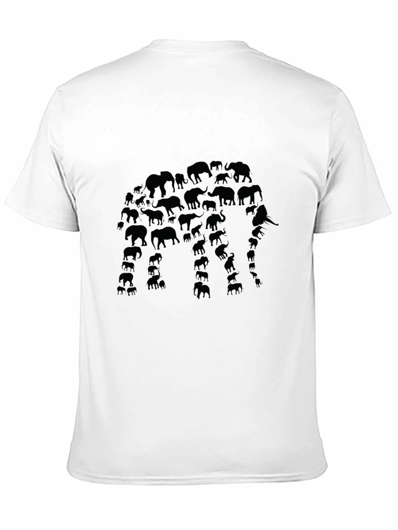 Elephant Silhouette Graphic T-Shirt - Black