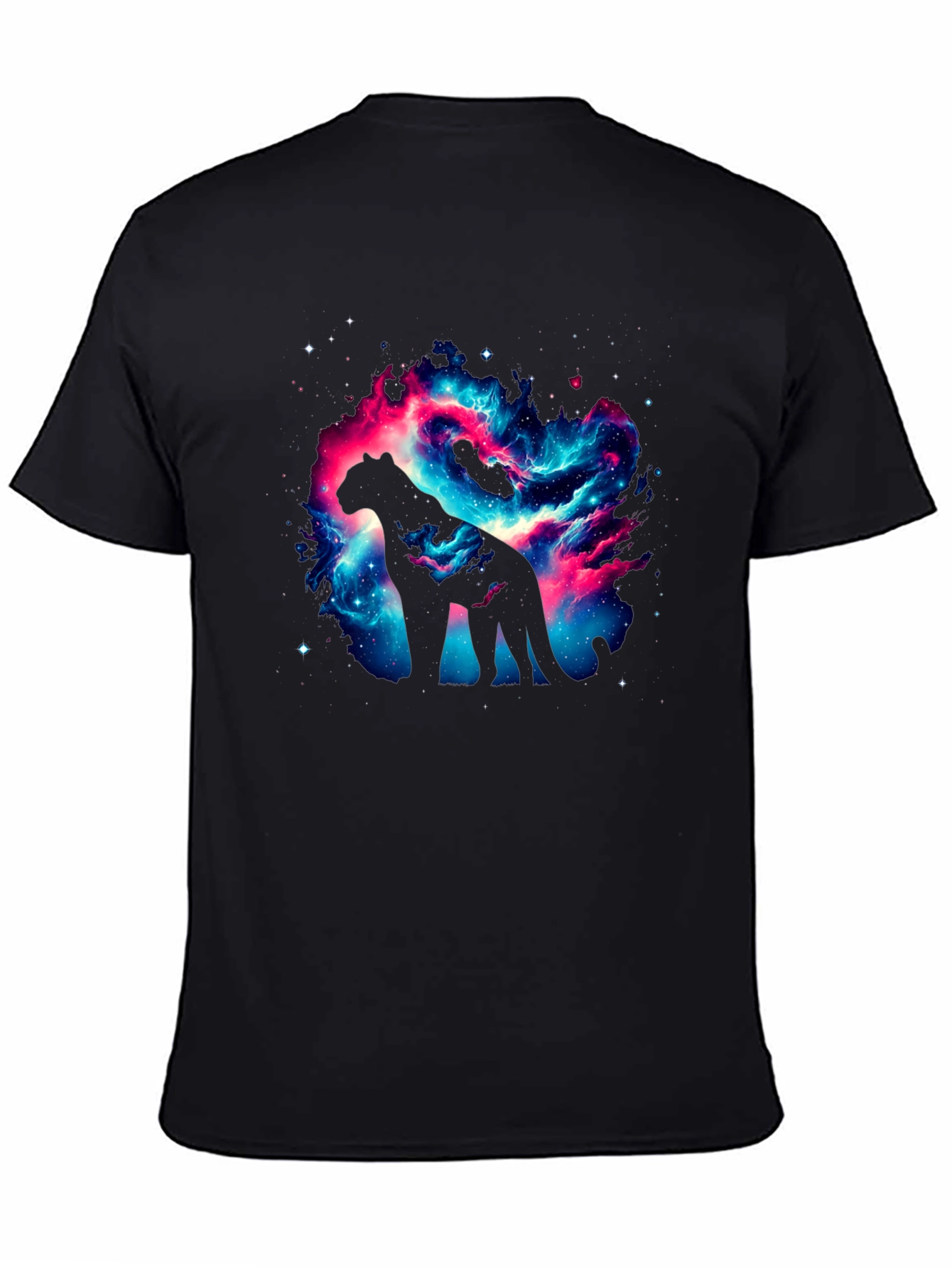Galaxy Cat T-Shirt - Cosmic Panther Design