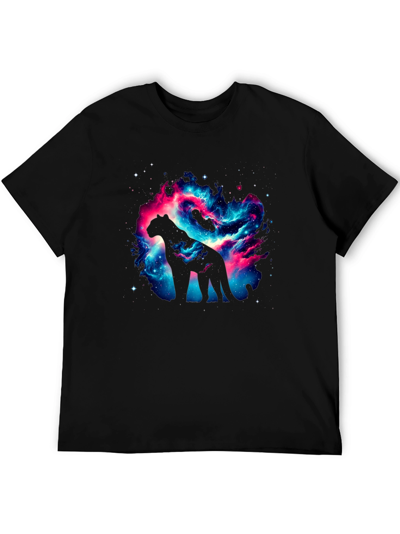 Galaxy Cat T-Shirt - Cosmic Panther Design
